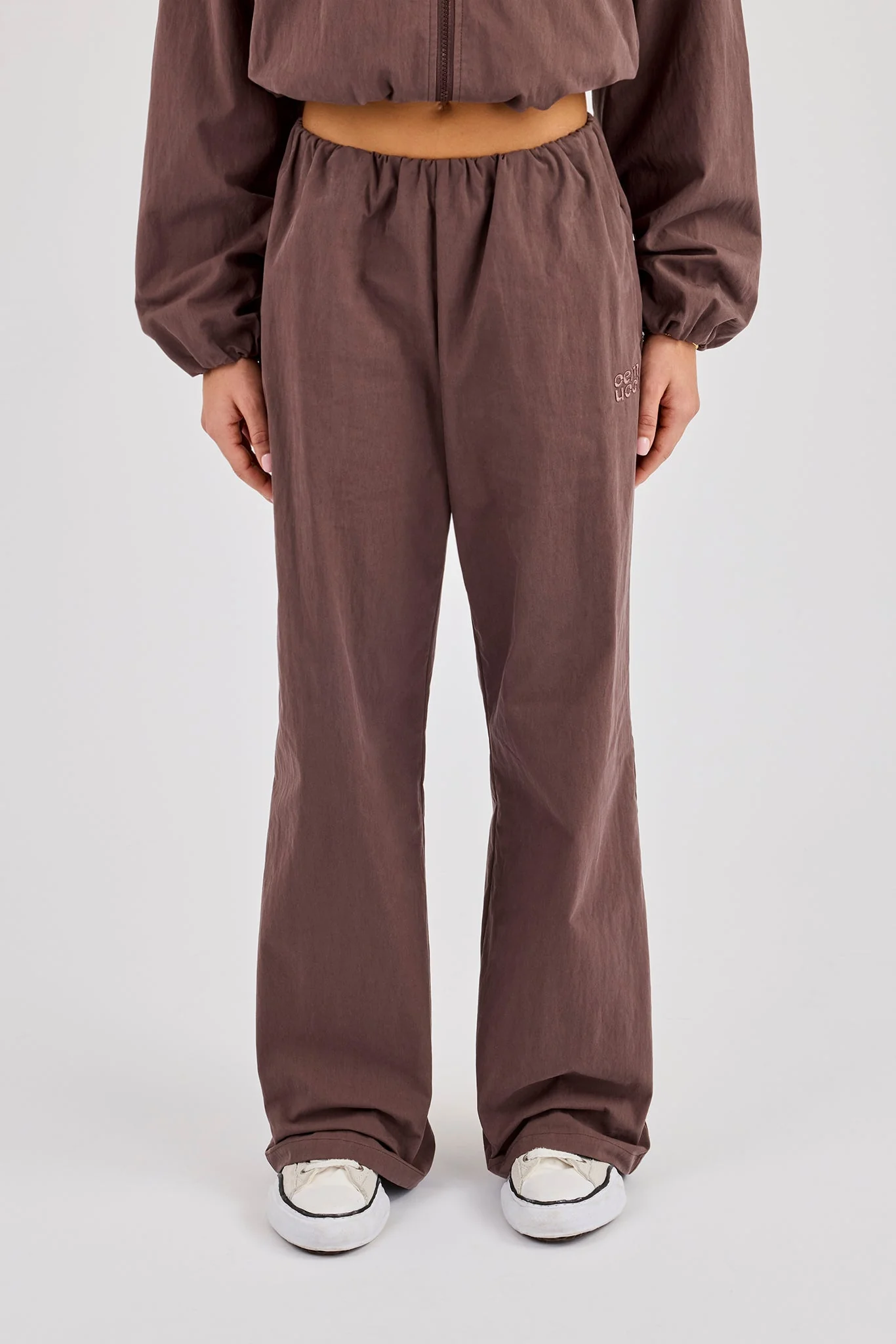Nylon Waistbandless Jogger - Dark Brown - Image 2