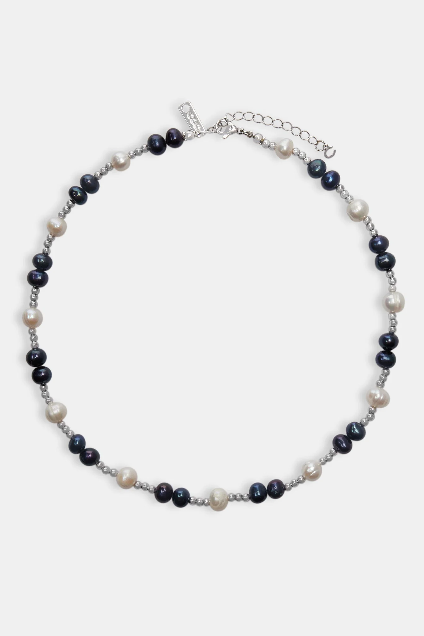 Oilslick Freshwater Pearl & Bead Necklace - White - Image 3