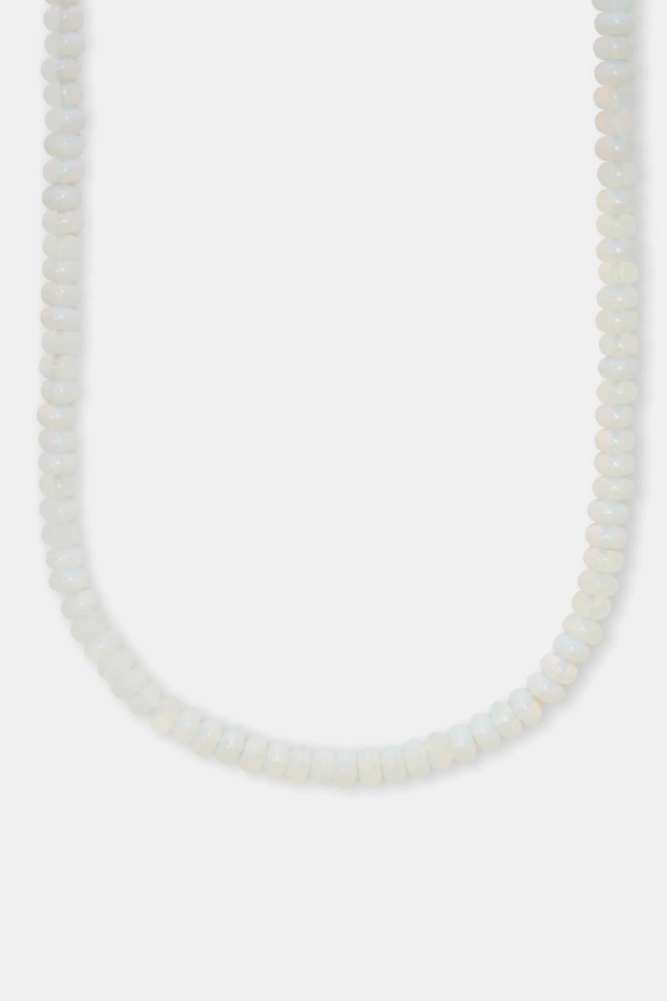 Opal Bead Necklace - White - 6mm - Image 2