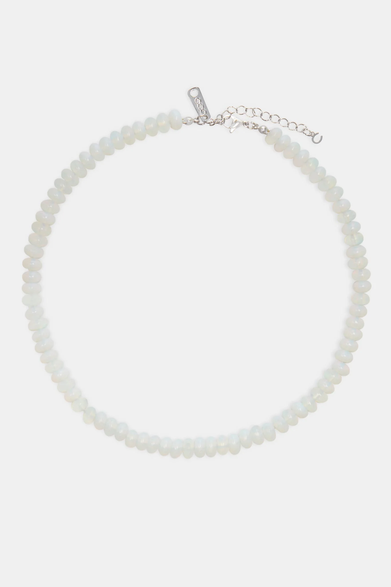 Opal Bead Necklace - White - 6mm - Image 3