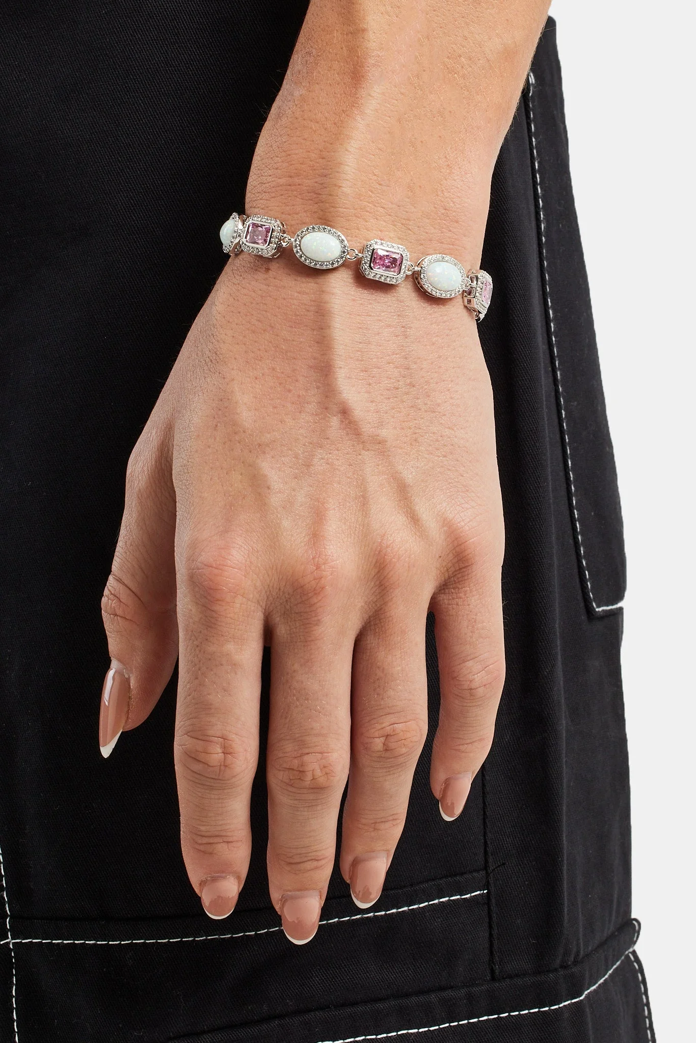 Opal & Pink Gemstone Bracelet - White - Image 2