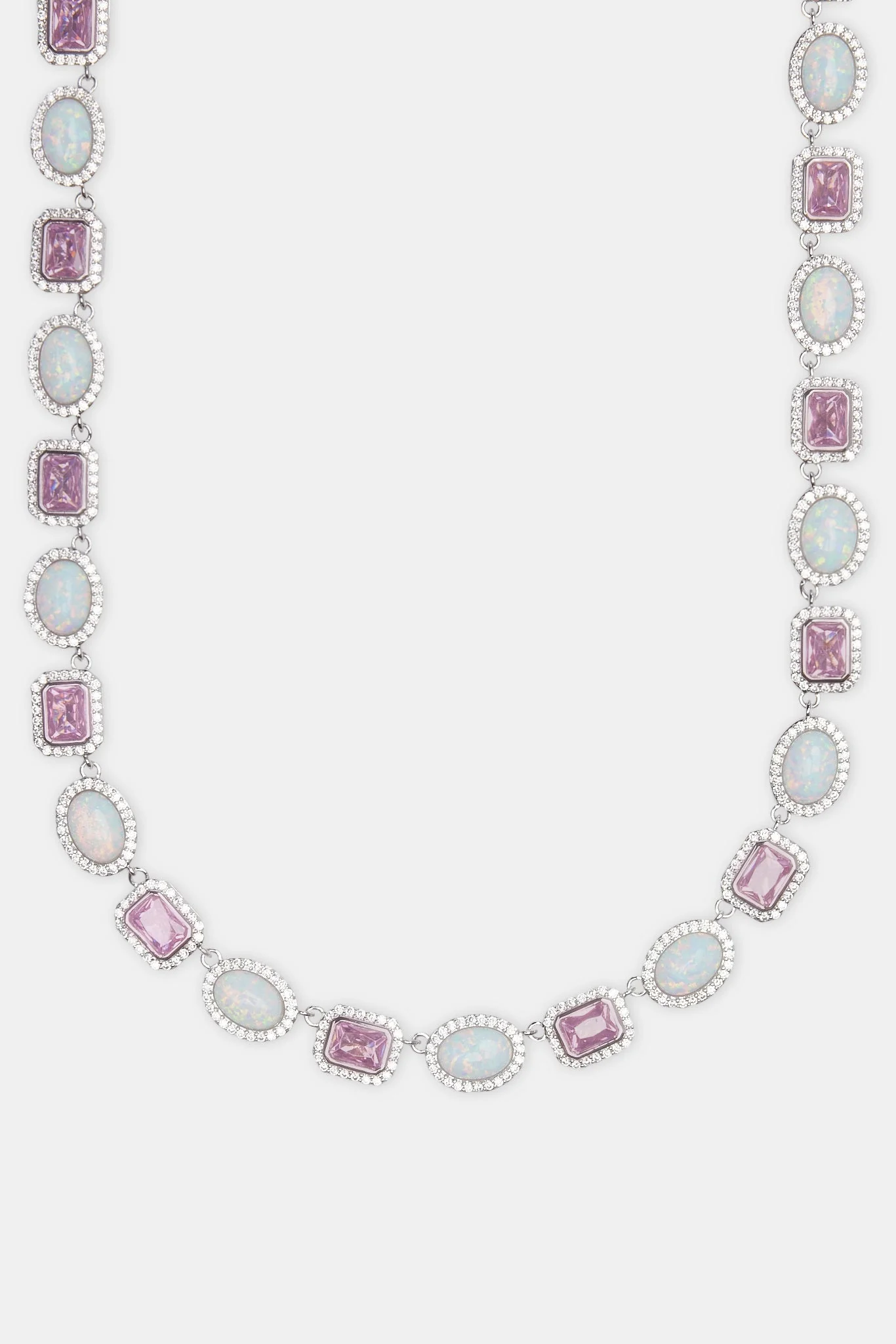 Opal & Pink Gemstone Chain - White - Image 2