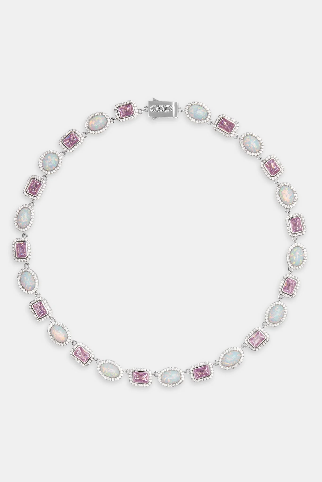Opal & Pink Gemstone Chain - White - Image 3