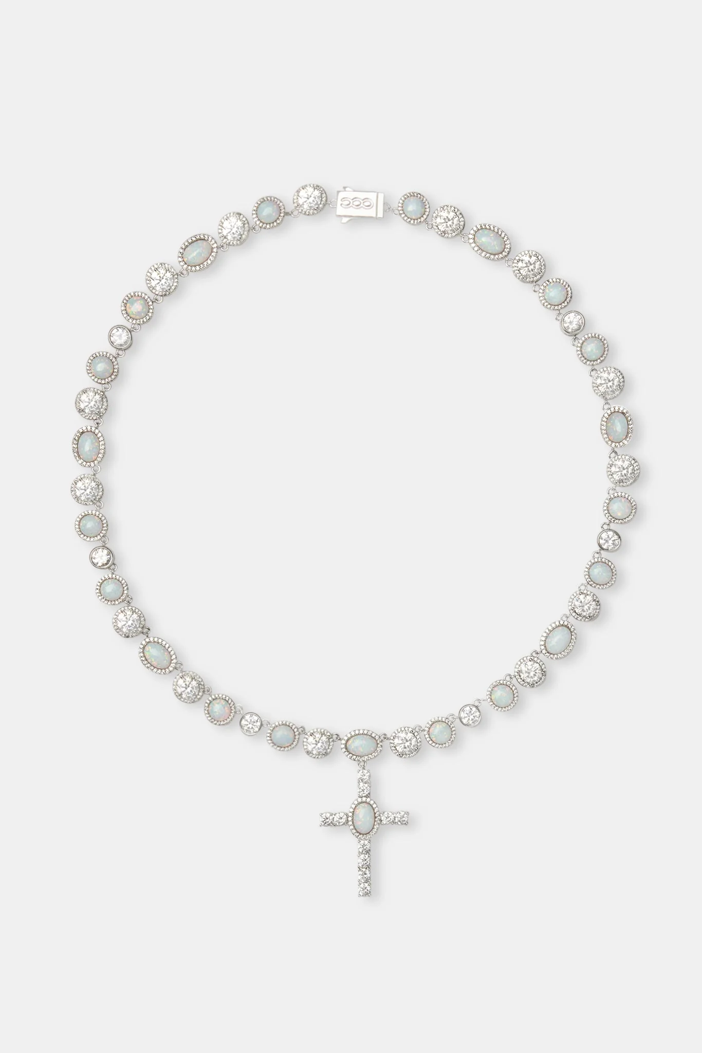Opal & Round CZ Drop Cross Chain - Image 4