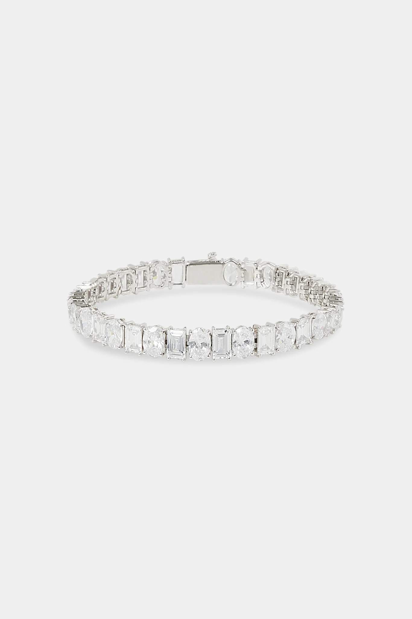 Oval & Baguette Stone Tennis Bracelet - 8mm - Image 2