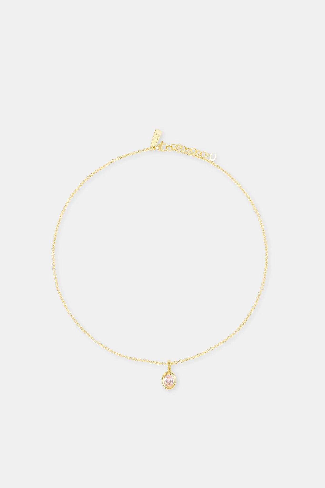Oval Cz Pendant Necklace - 12mm - Image 4