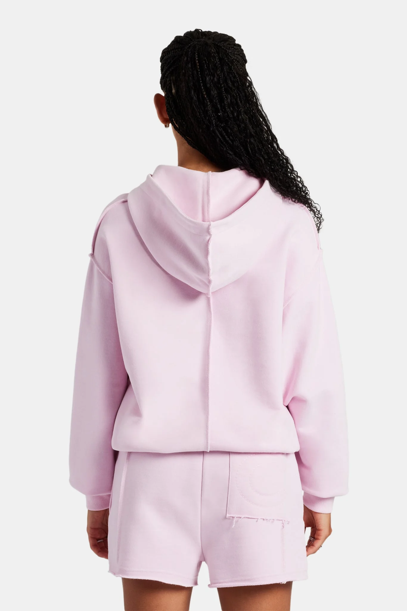 Overlock Oversized Hoodie - Pink - Image 3
