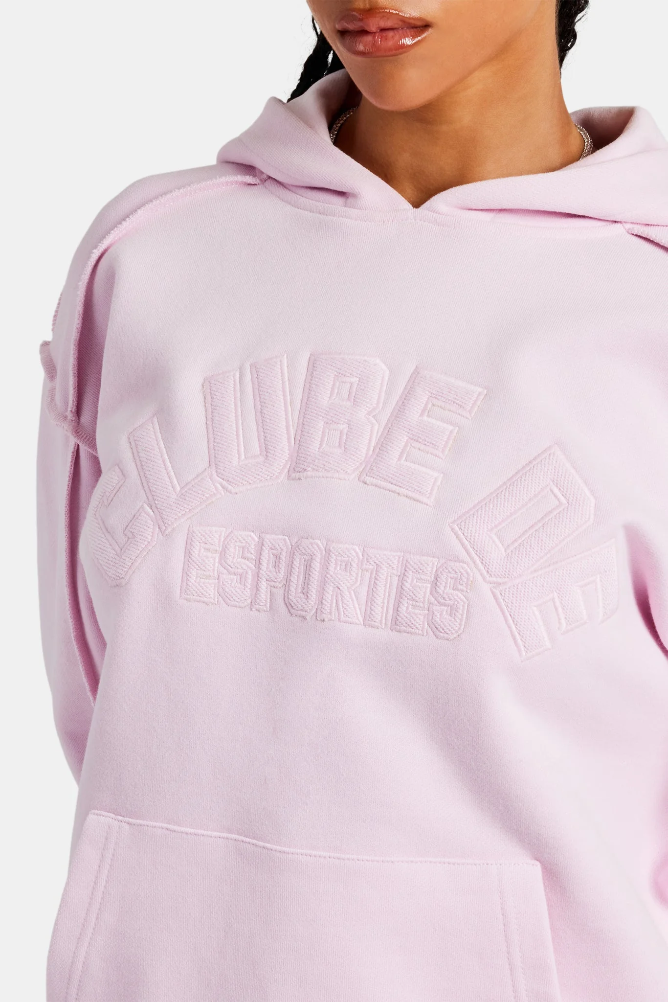 Overlock Oversized Hoodie - Pink - Image 4