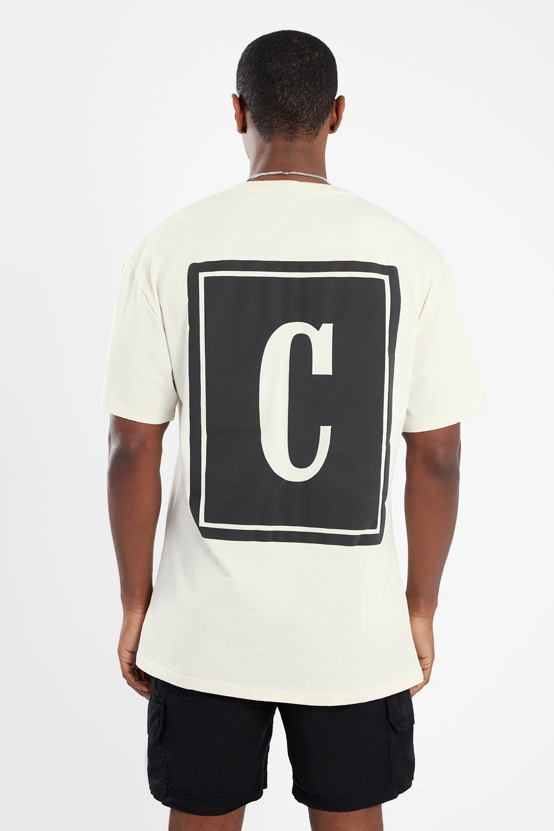 Oversized C Logo T-Shirt - Cream - Image 2