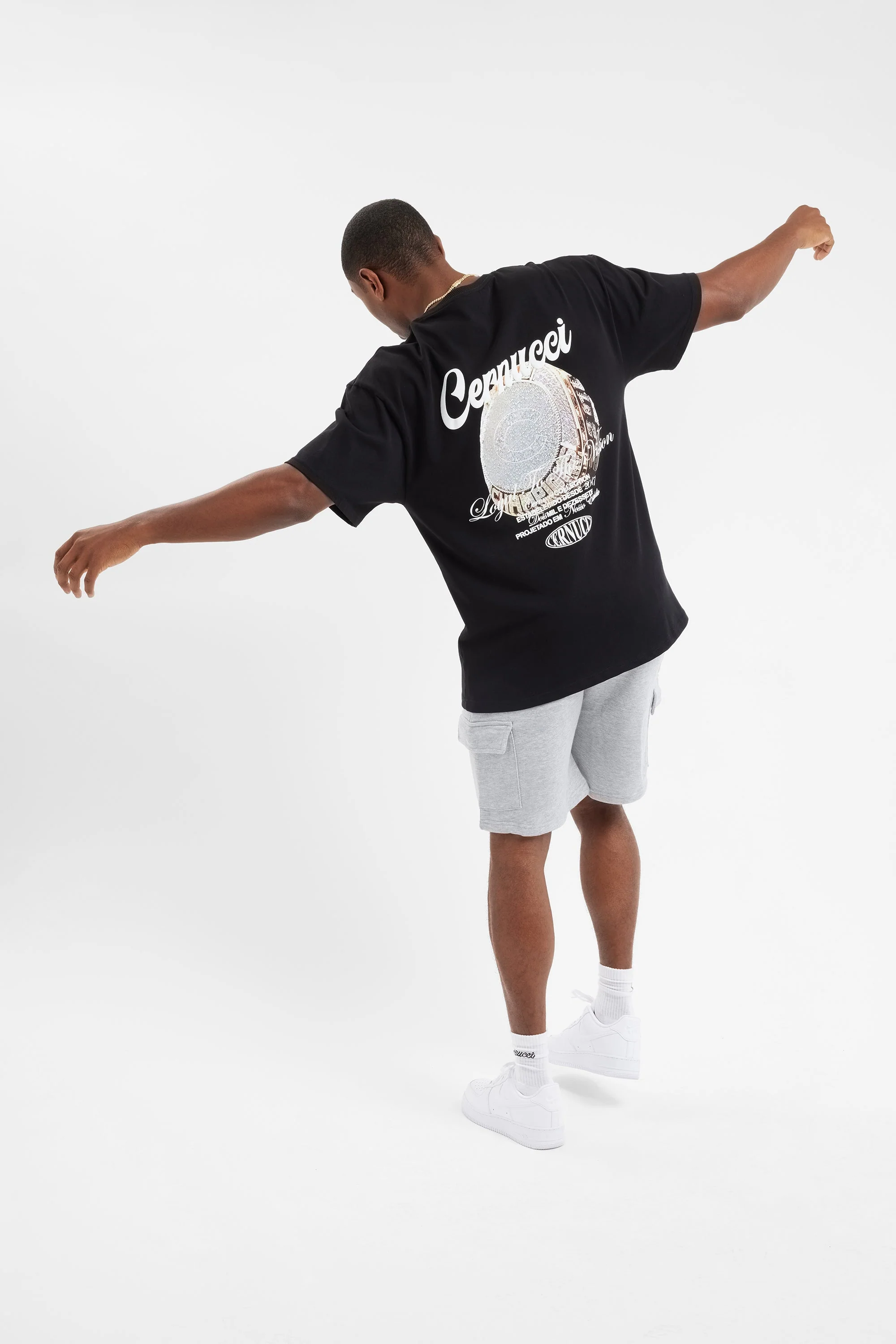 Oversized Cernucci Champ Ring T-Shirt - Black - Image 2