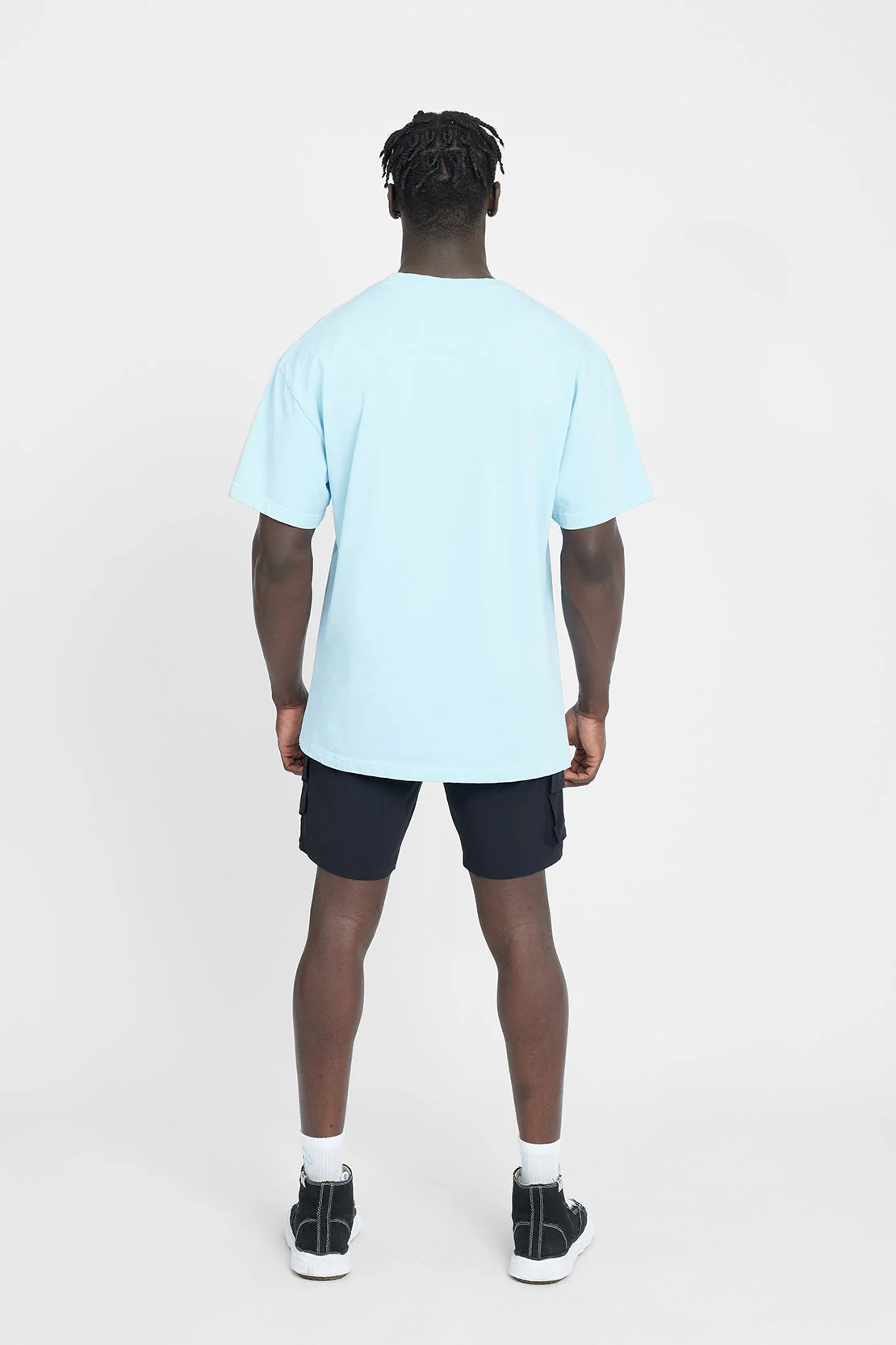 Oversized Cernucci Classic Embroidered T-Shirt - Baby Blue - Image 4