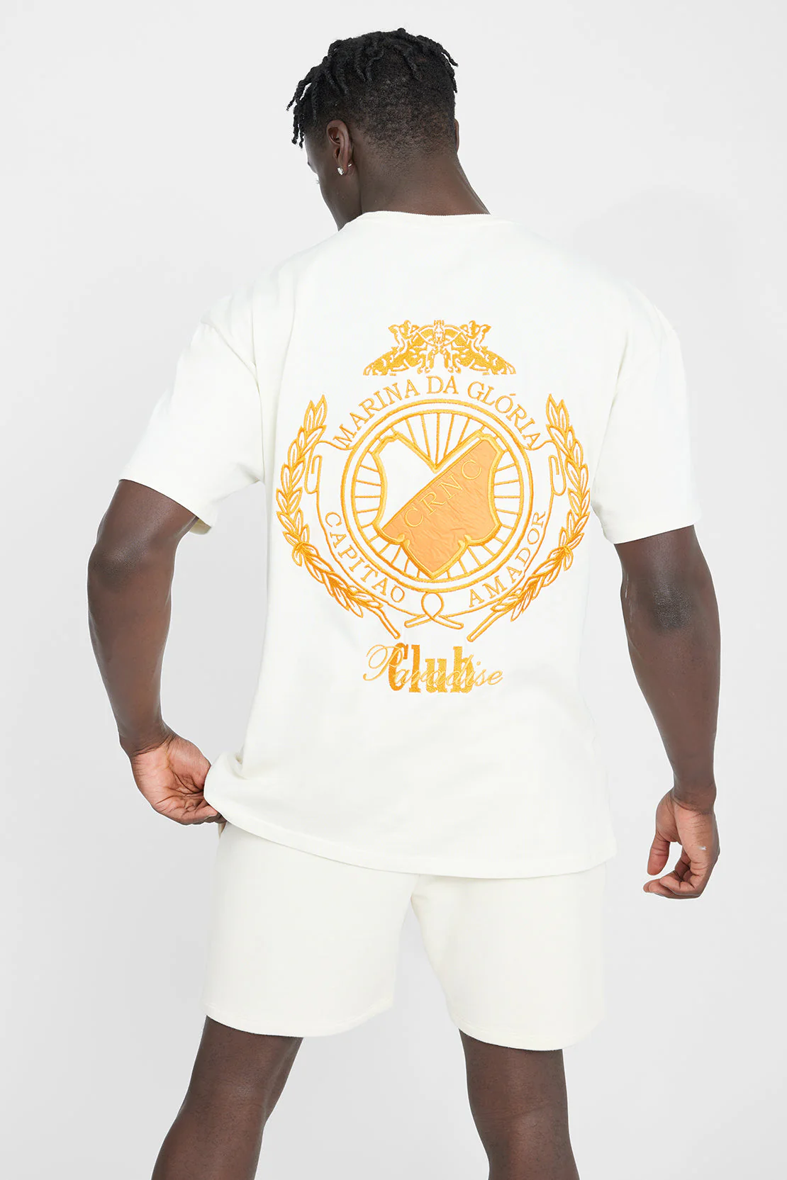 Oversized Cernucci Crest T-Shirt - Ecru - Image 2