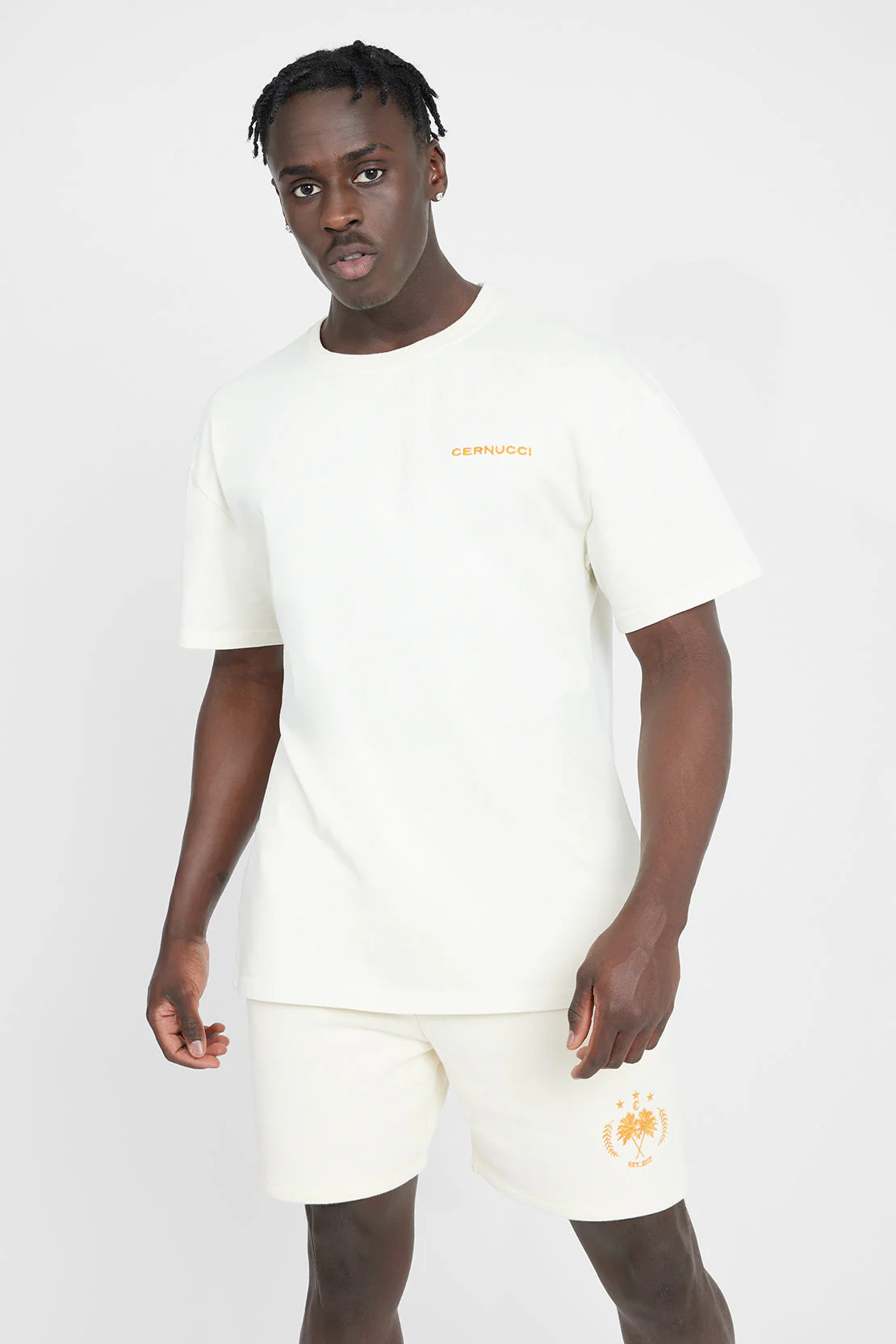 Oversized Cernucci Crest T-Shirt - Ecru - Image 3