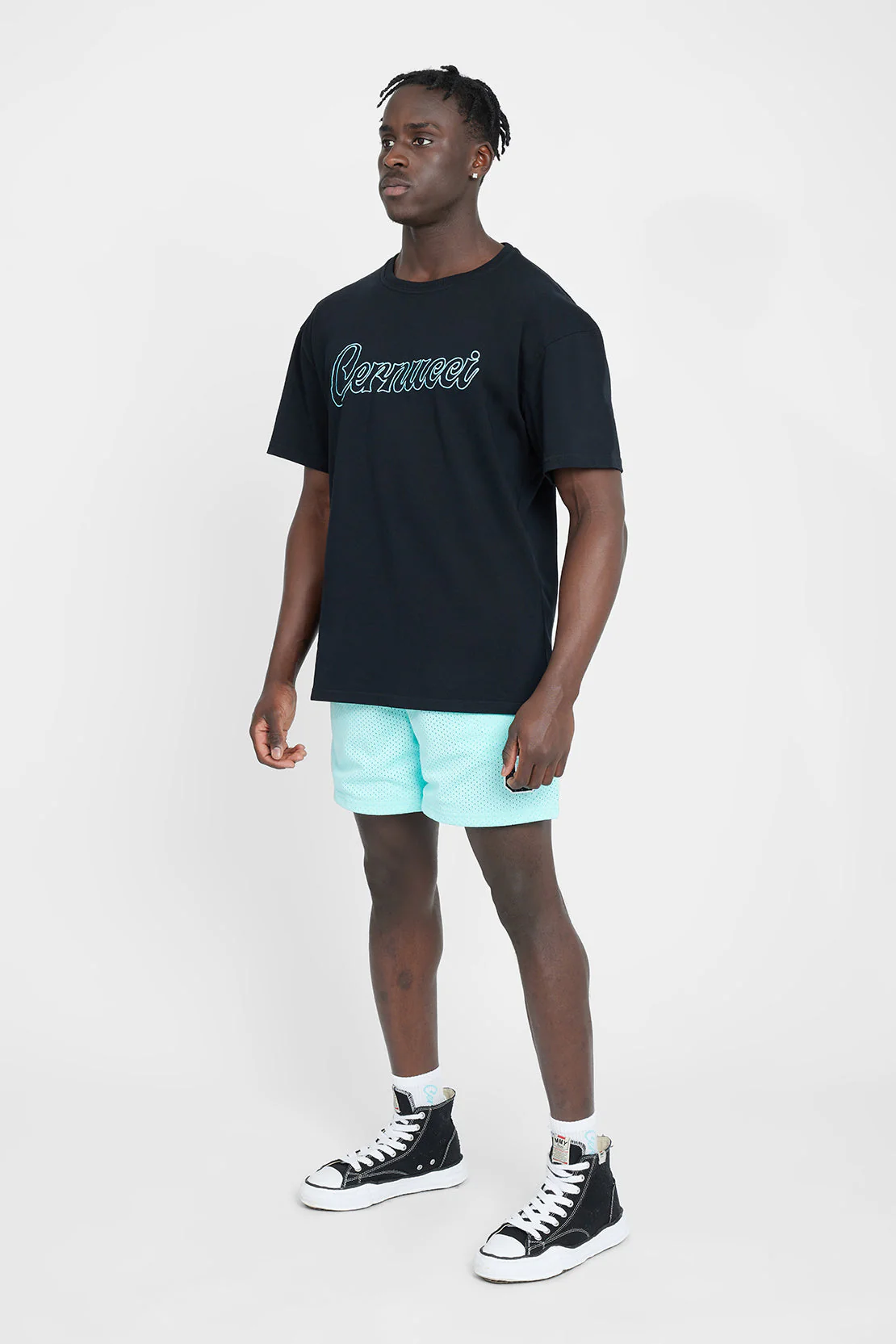 Oversized Cernucci Outline T-Shirt - Black - Image 4