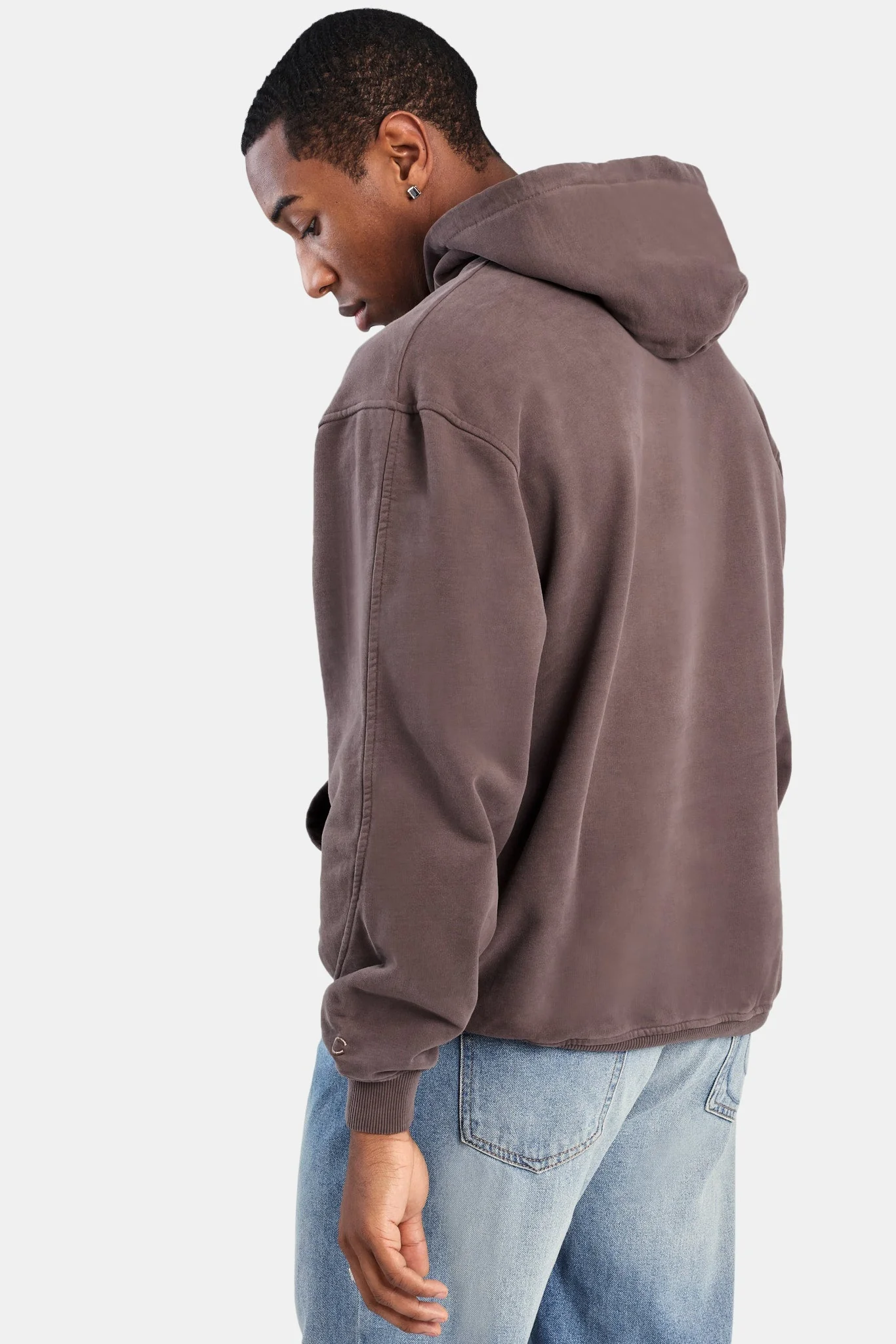 Oversized Cernucci Text Hoodie - Chocolate - Image 4