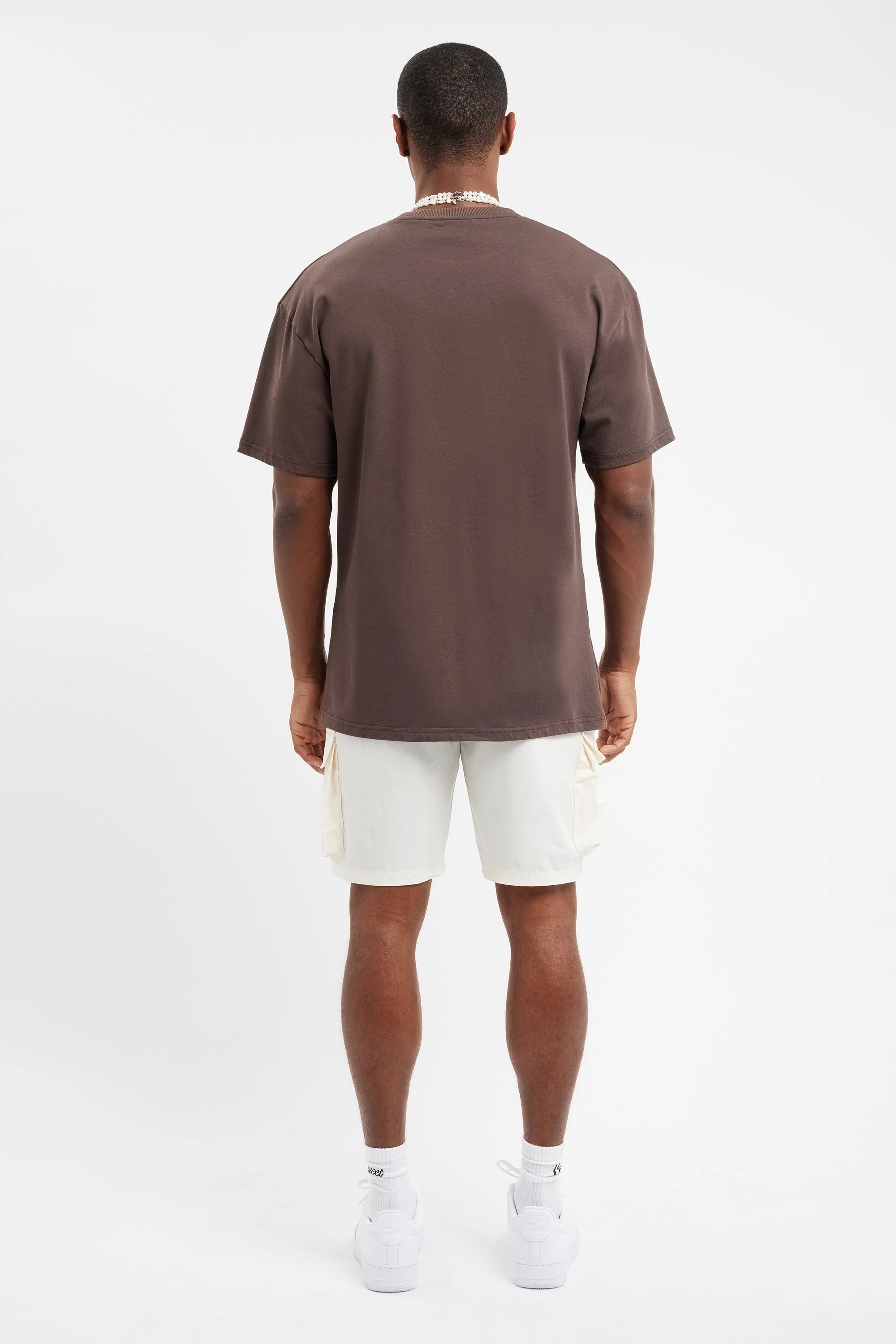 Oversized Cernucci Text T-Shirt - Chocolate - Image 4