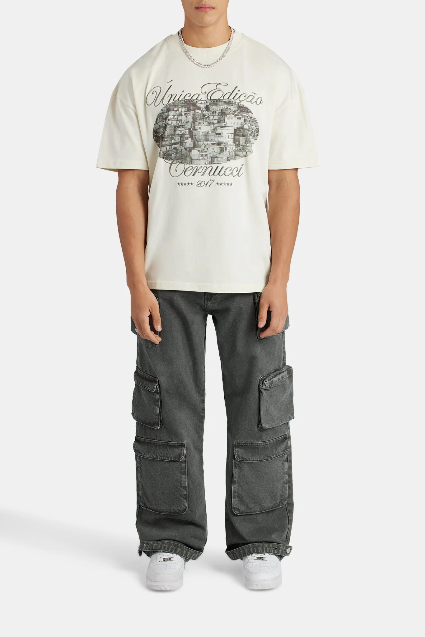 Oversized Favela Graphic T-Shirt  - Ecru - Image 5