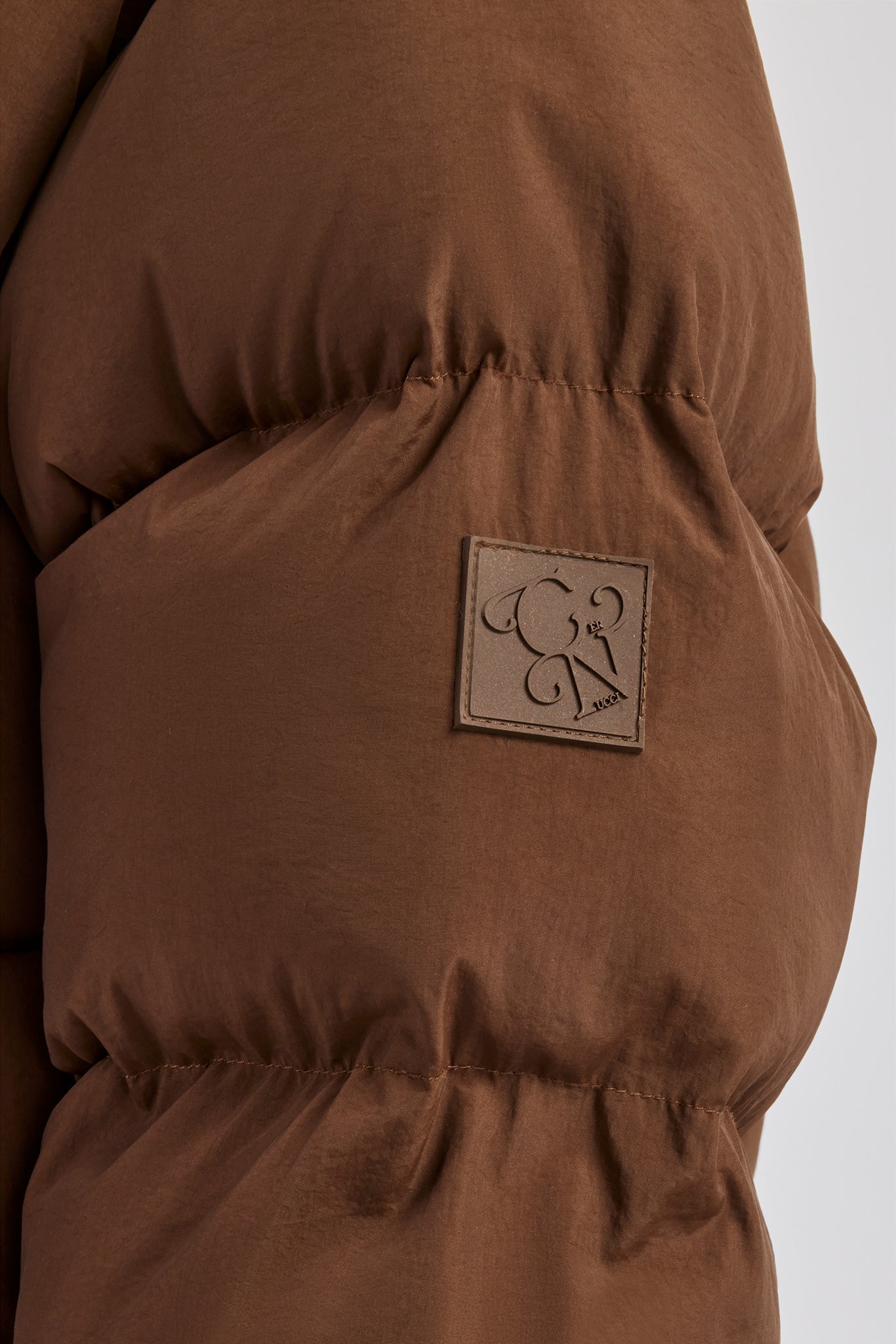 Oversized Padded Puffer Jacket - Chocolate - Image 5