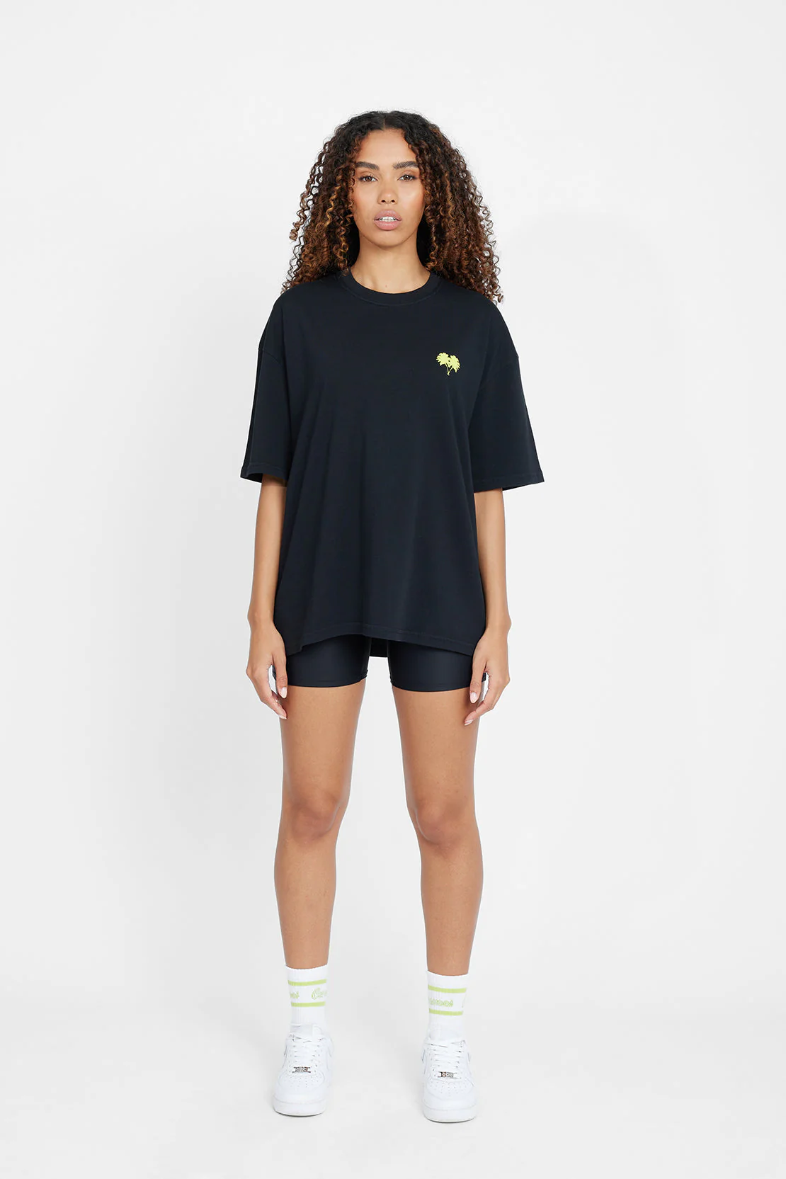 Oversized Palm Print T-Shirt - Black - Image 4