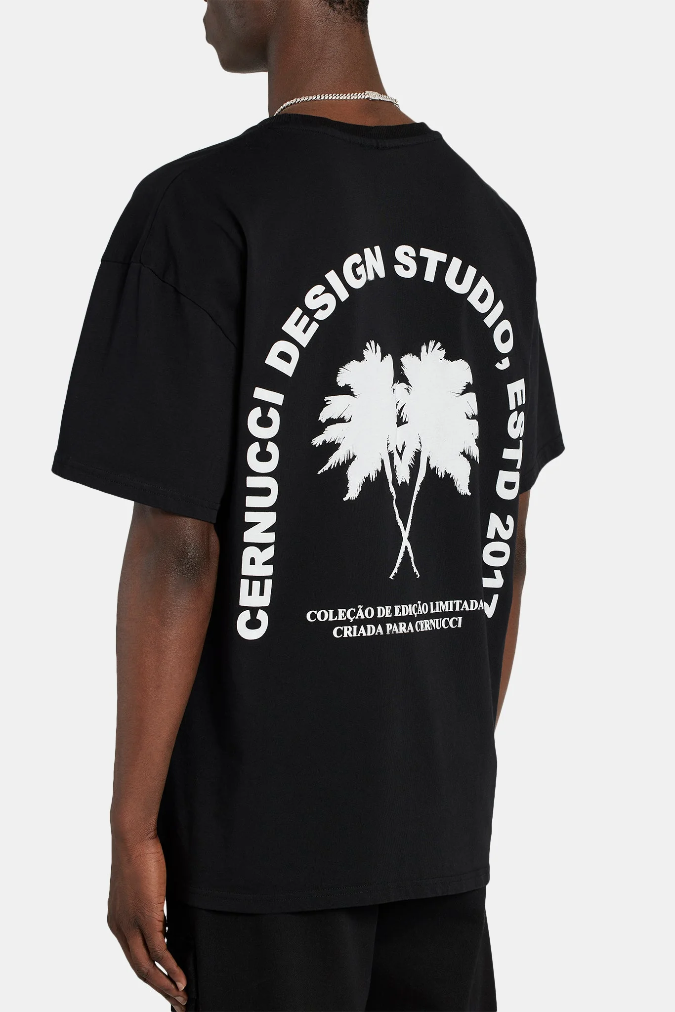 Oversized Palm T-Shirt - Black - Image 4