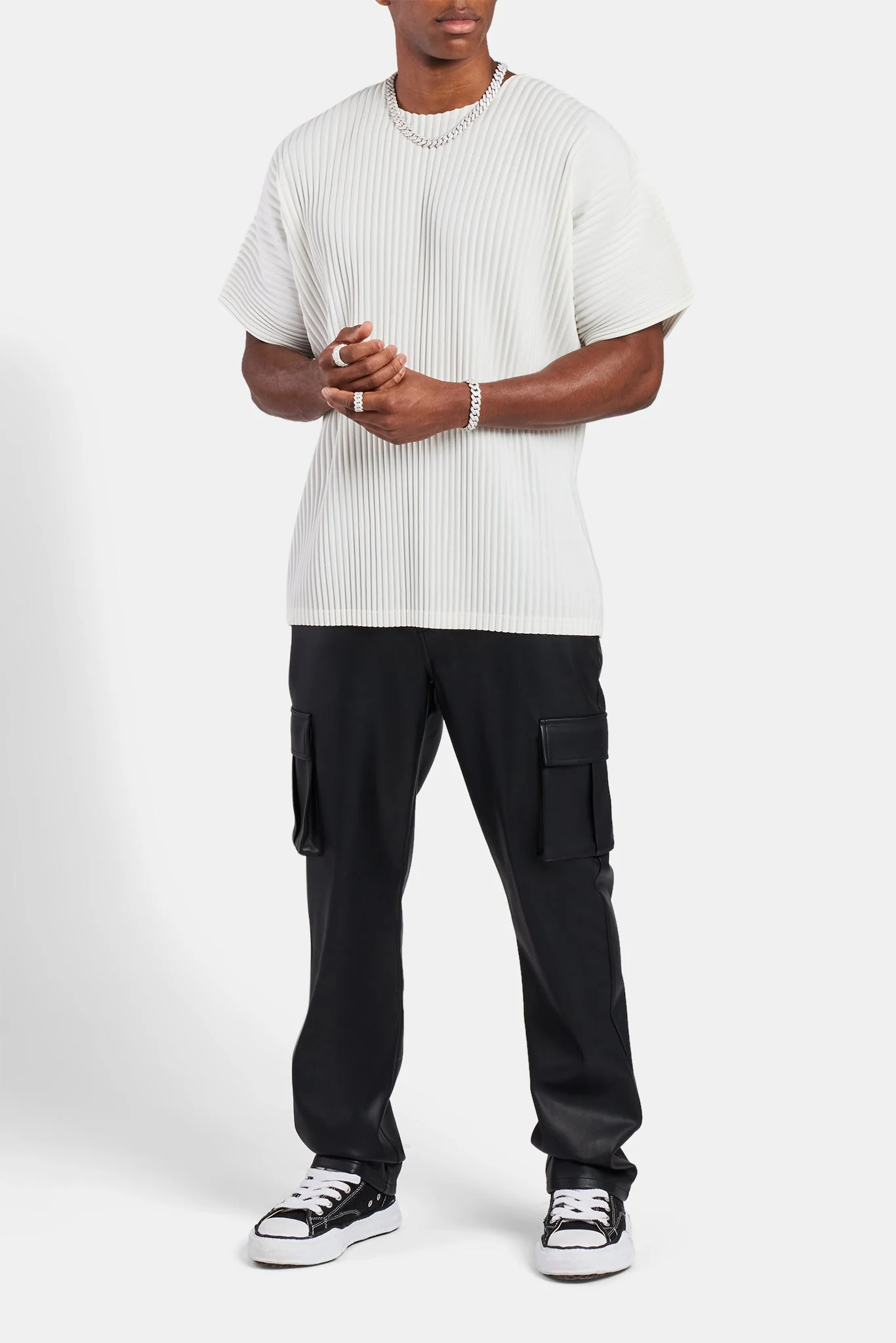 Oversized Pleated T-Shirt - Off White - Image 2