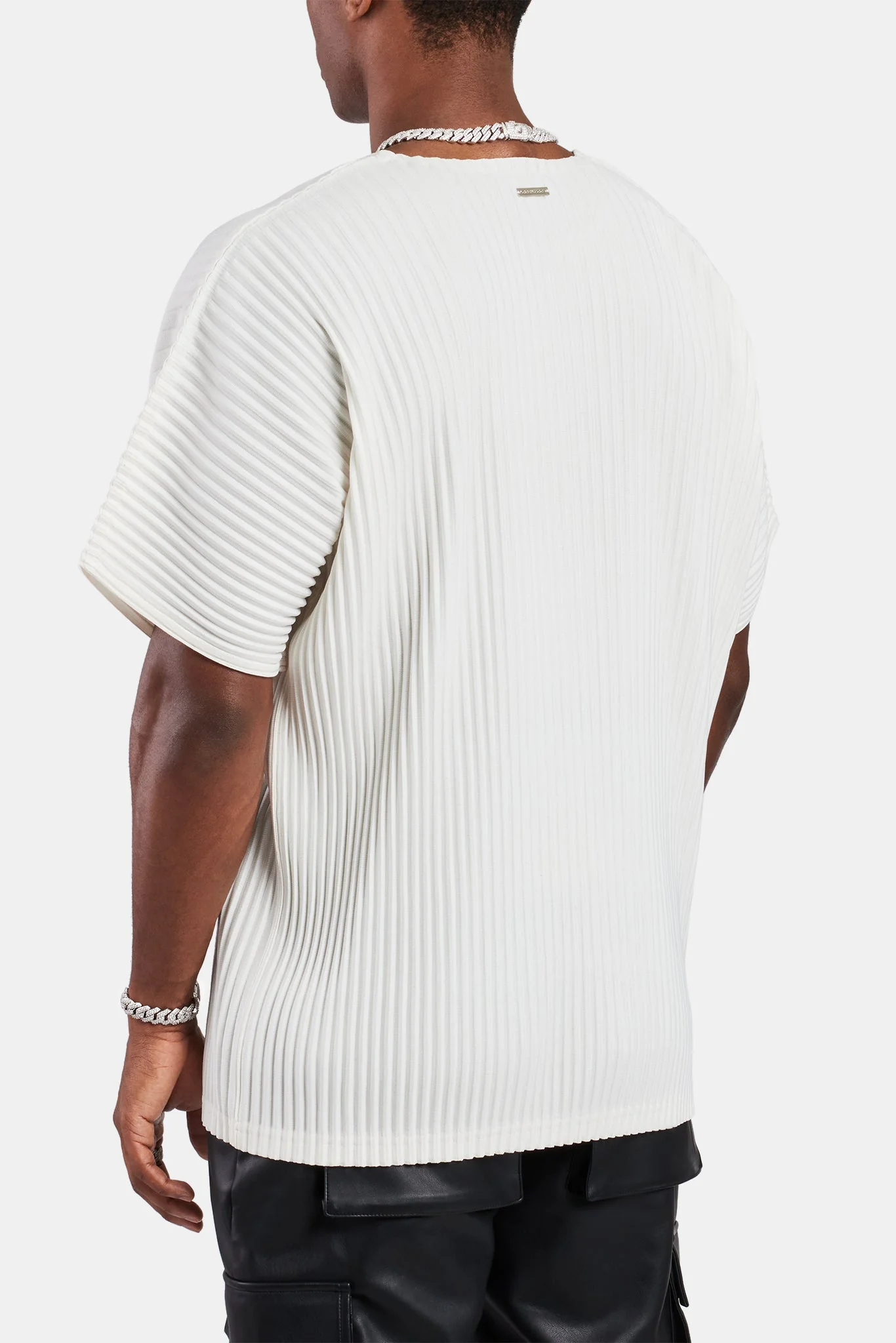 Oversized Pleated T-Shirt - Off White - Image 3