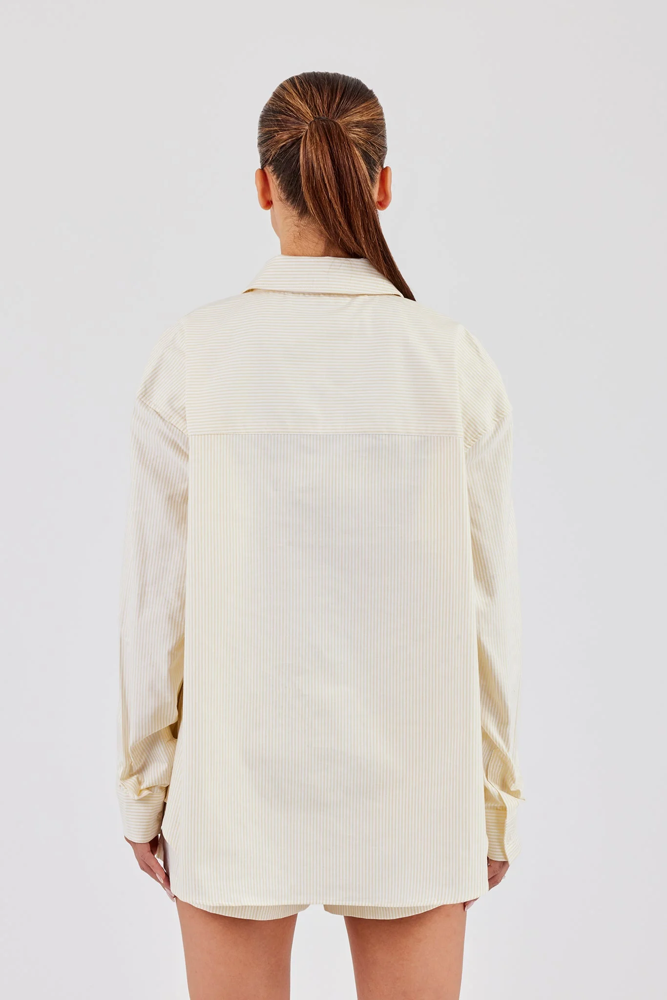 Oversized Stripe Shirt - Butter Yellow - Image 5