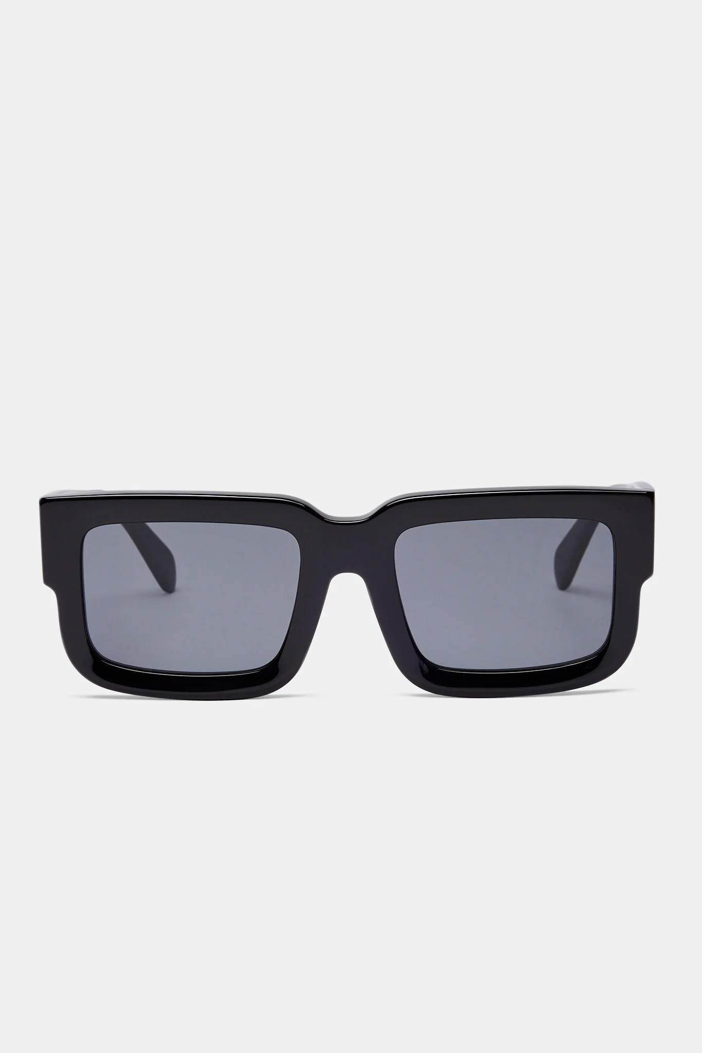 Oversized Thick Frame Acetate Sunglasses - Black - Image 4