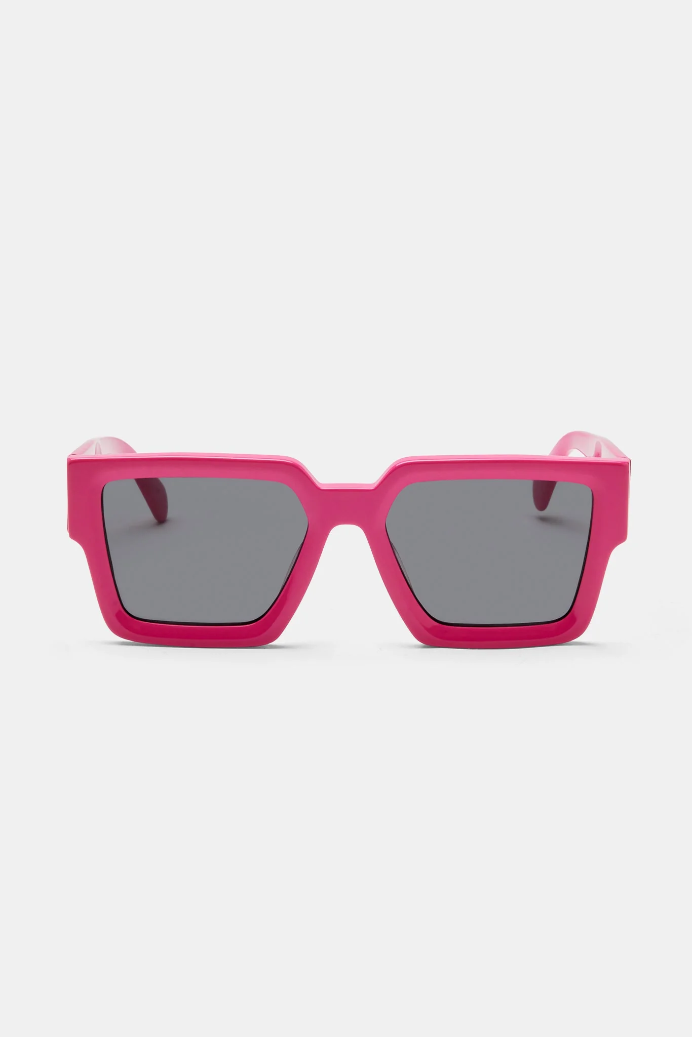 Oversized Thick Frame Acetate Sunglasses - Hot Pink - Image 4