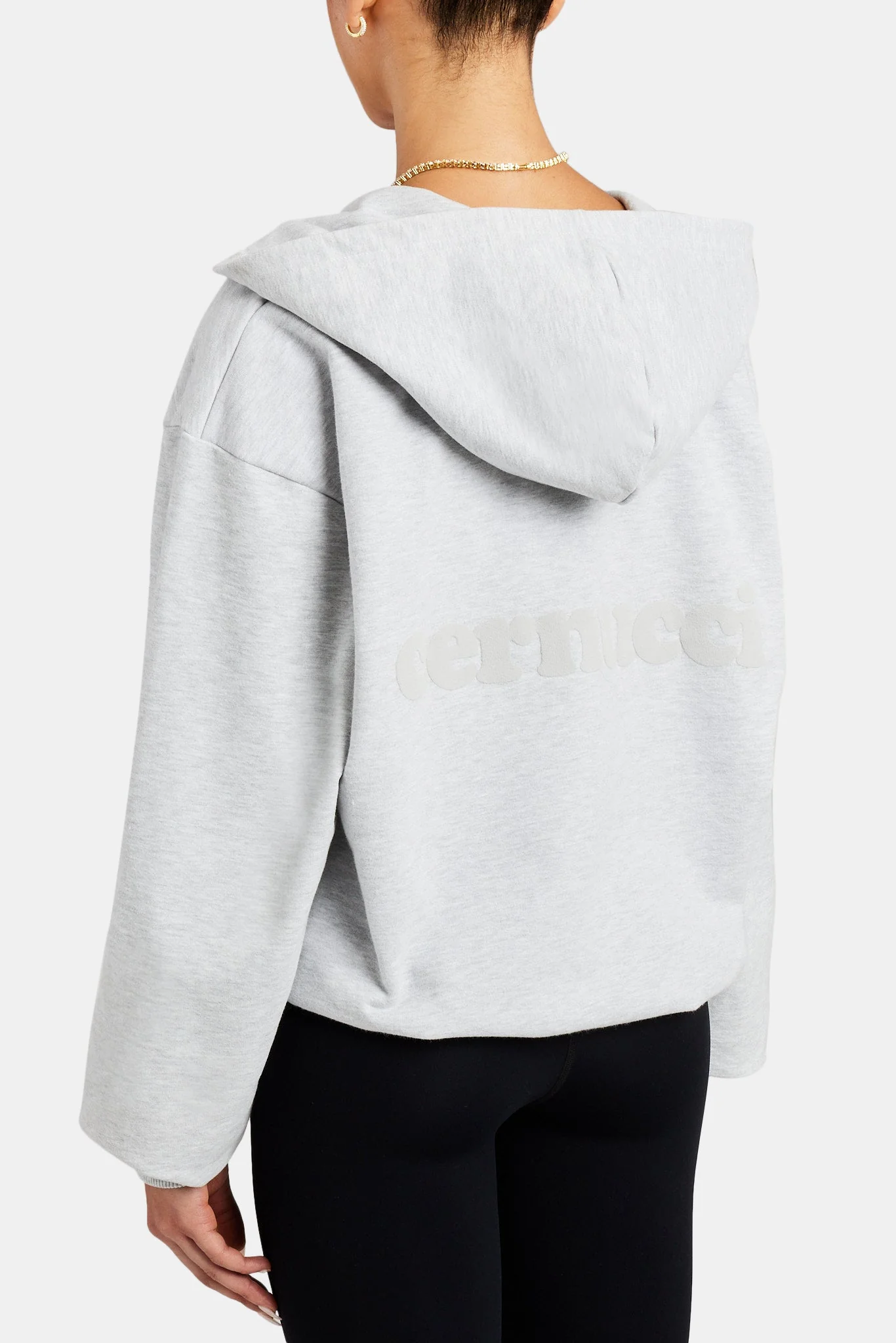 Oversized Zip Hoodie - Ash Grey - Image 3