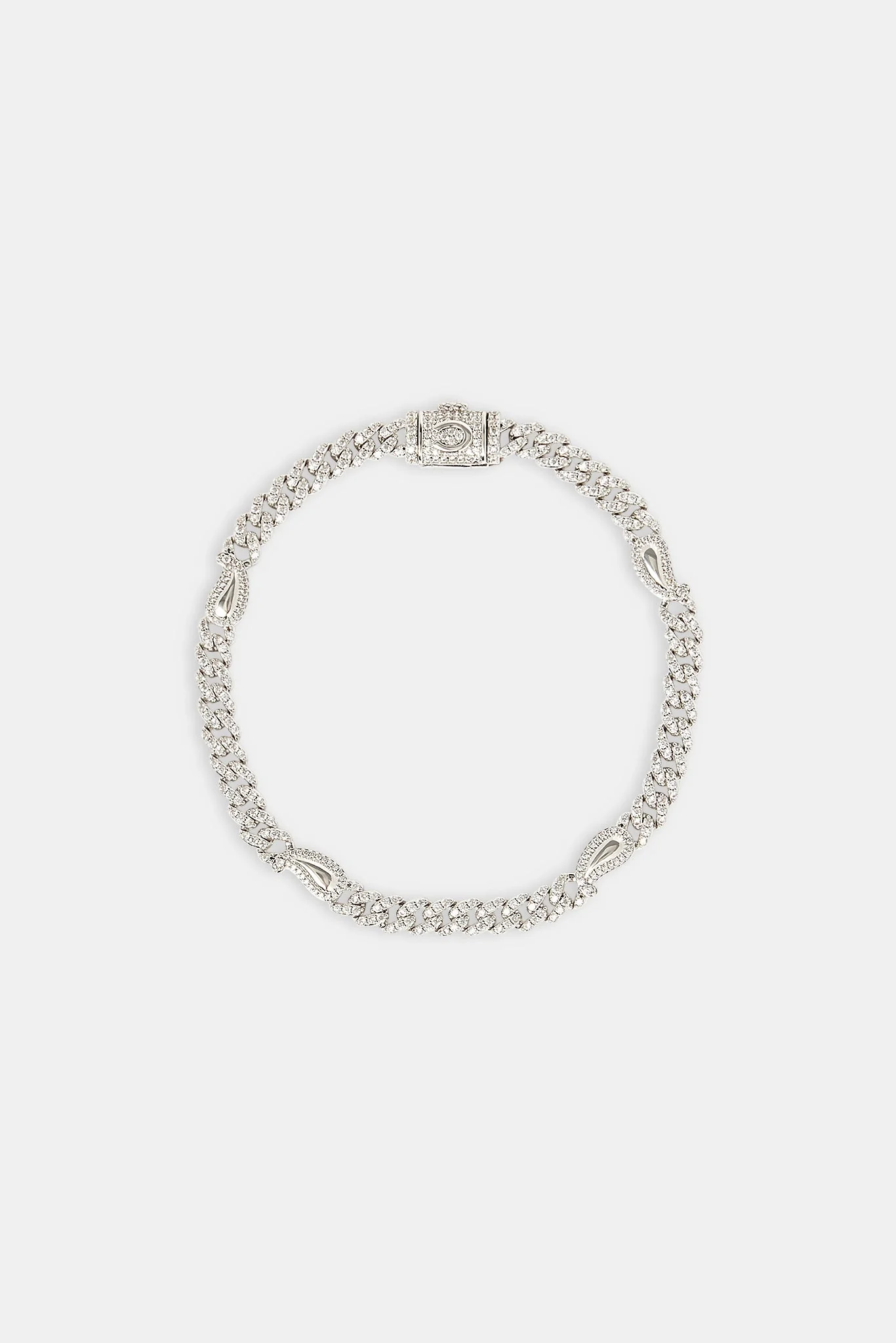 Paisley Iced Cuban Bracelet - 5mm - Image 2