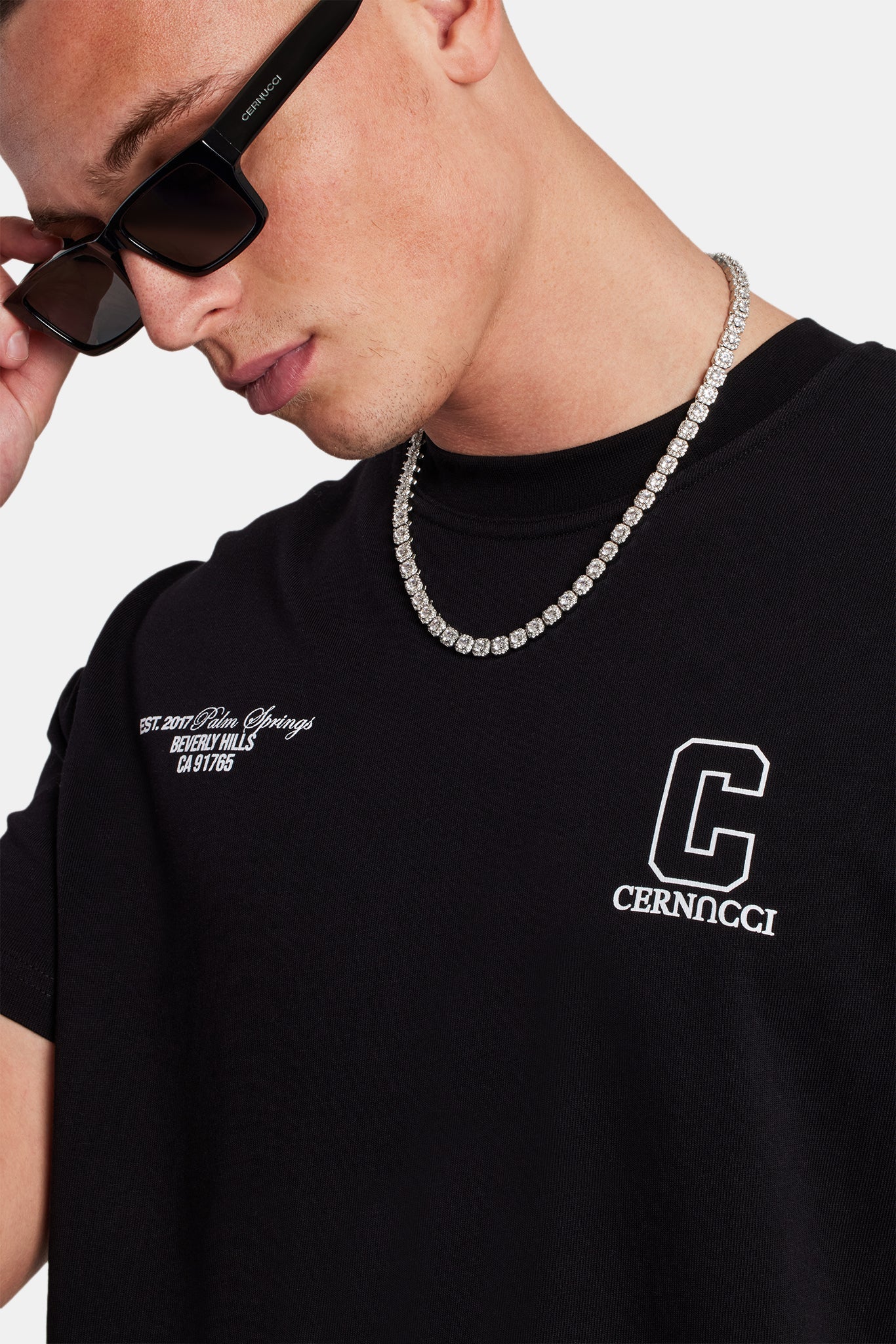 Palm Springs Text T-Shirt - Black - Image 4