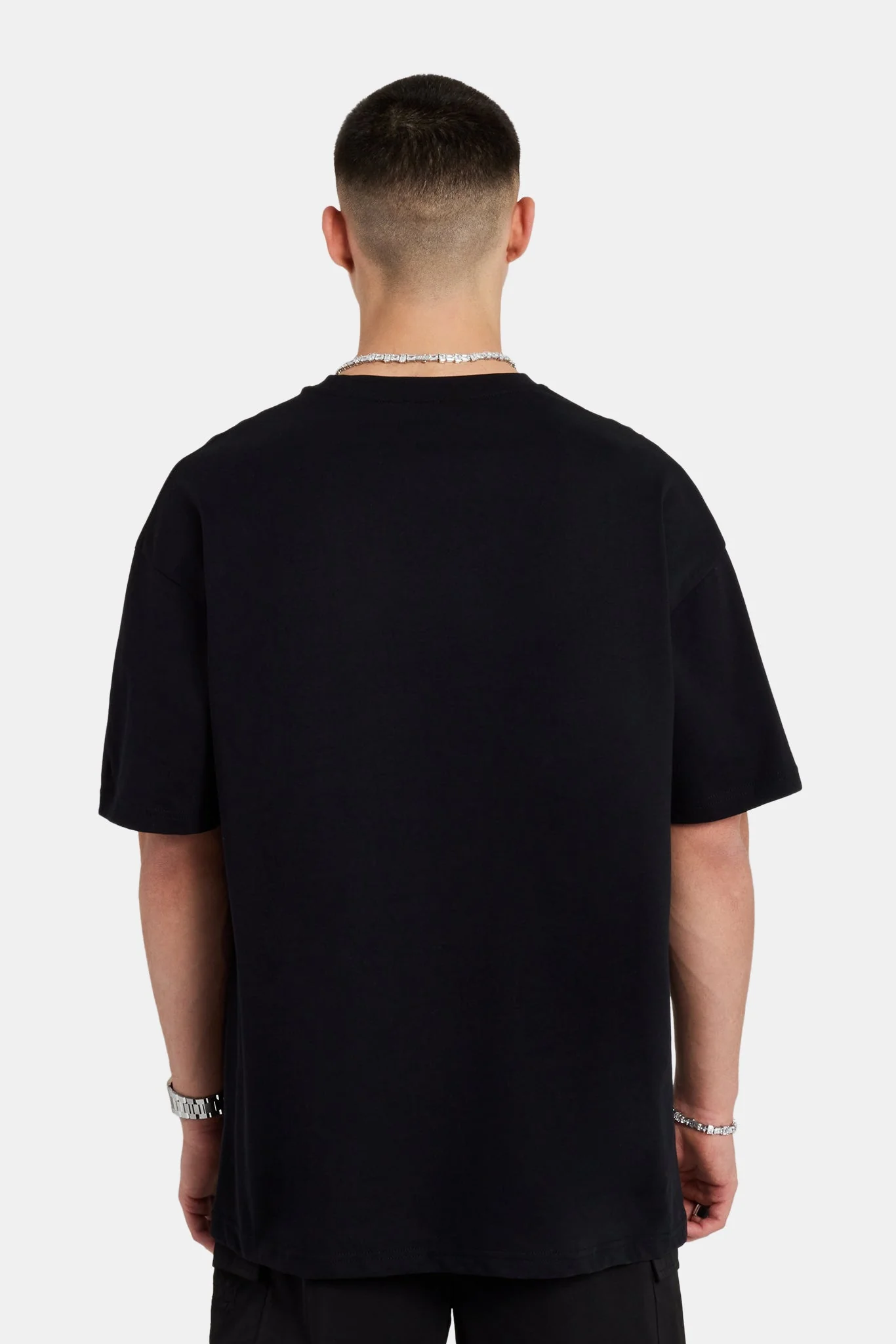 Palm Sunset Graphic Oversized T-Shirt - Black - Image 4