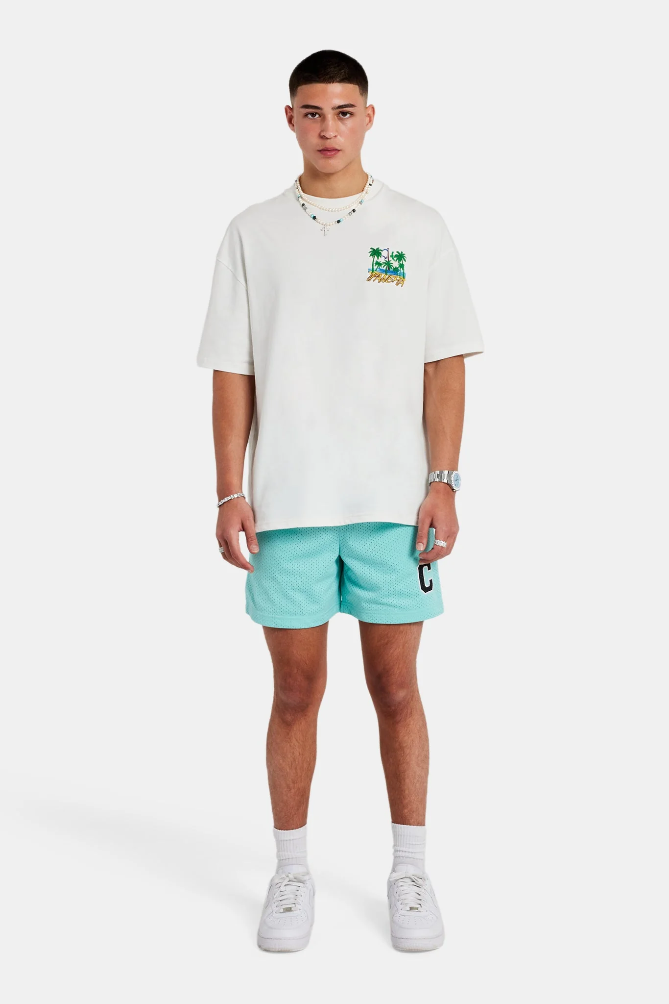 Palm Yacht Embroidered Oversized T-Shirt - Off White - Image 3