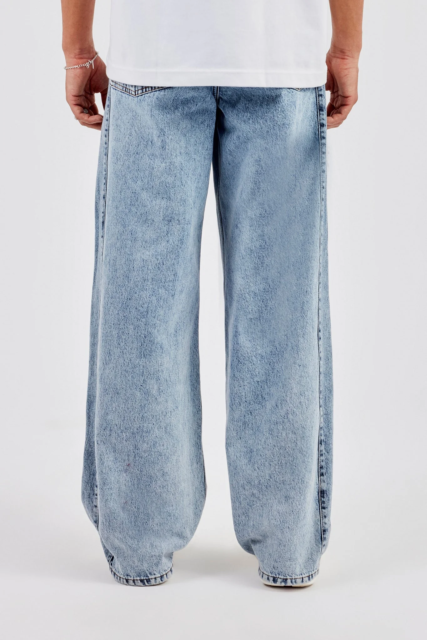 Panelled Baggy Jean - Light Blue - Image 3