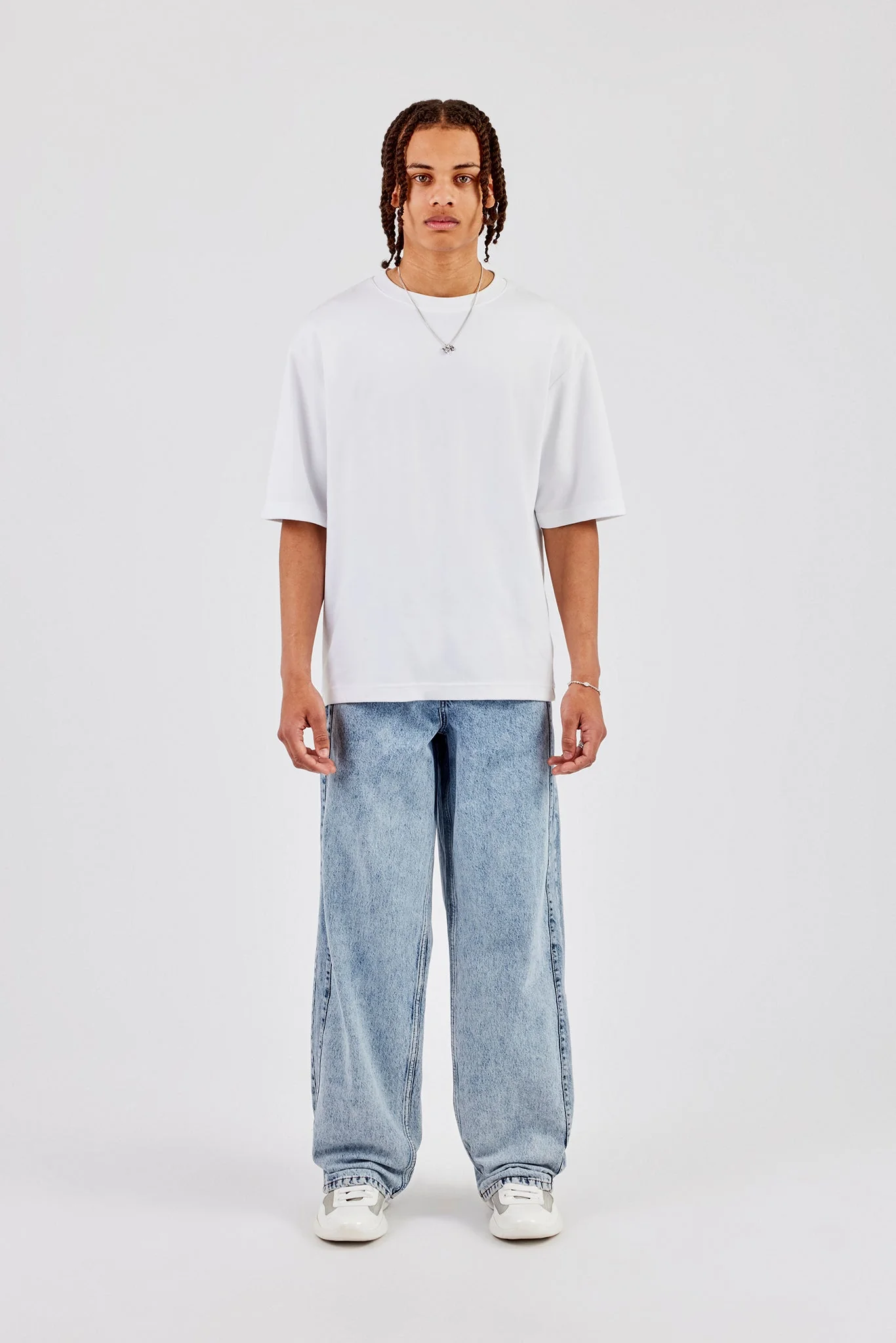 Panelled Baggy Jean - Light Blue - Image 4