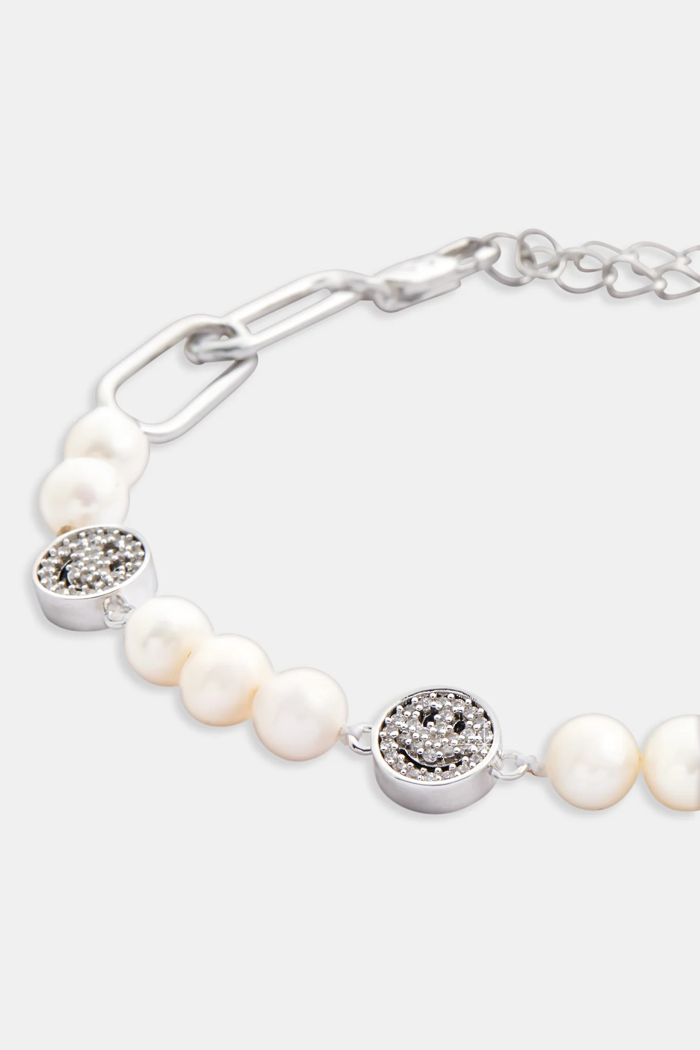 Pearl And Iced Face Motif Bracelet - Image 2