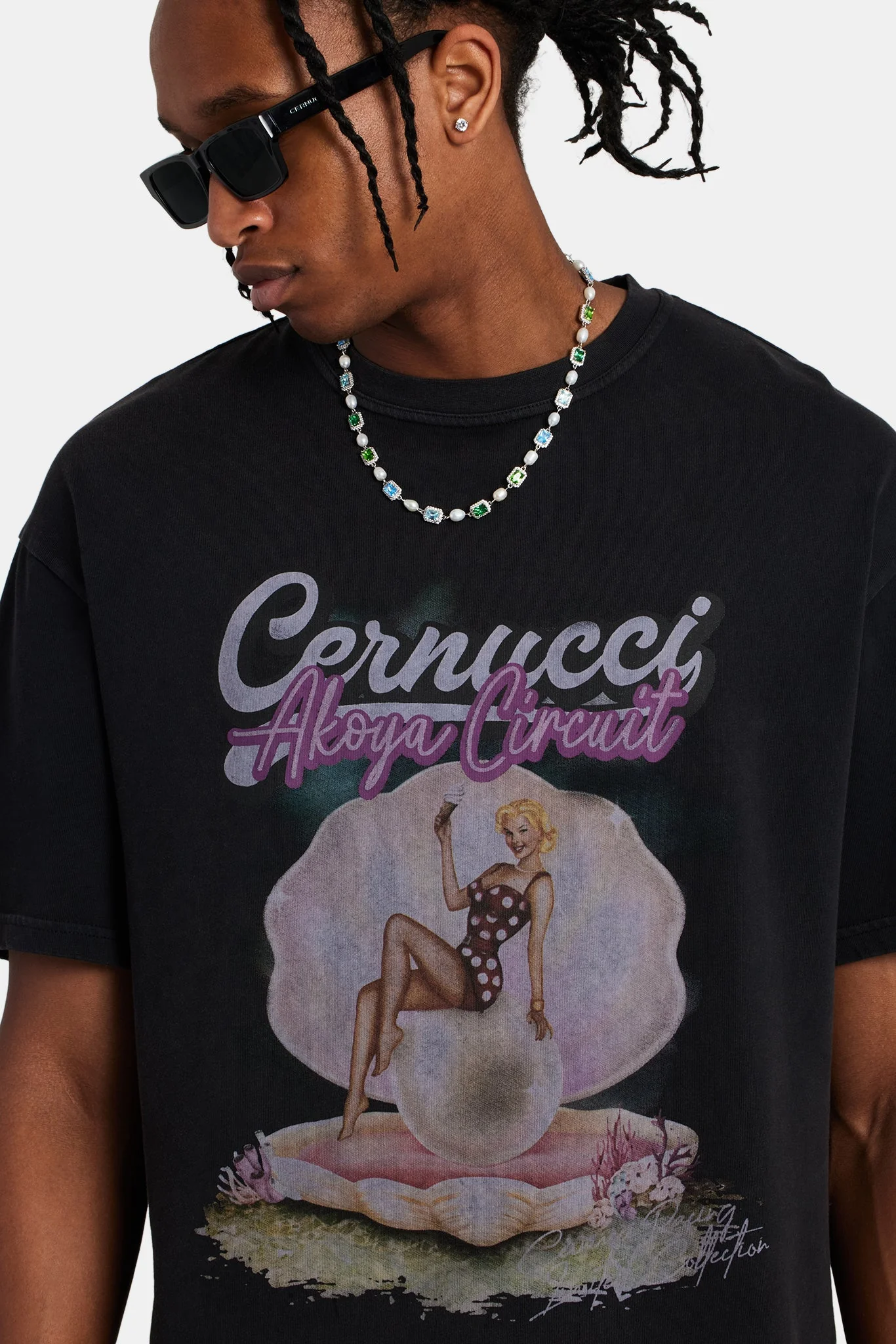 Pearl Pin Up Girl Oversized T-Shirt - Vintage Wash - Image 2