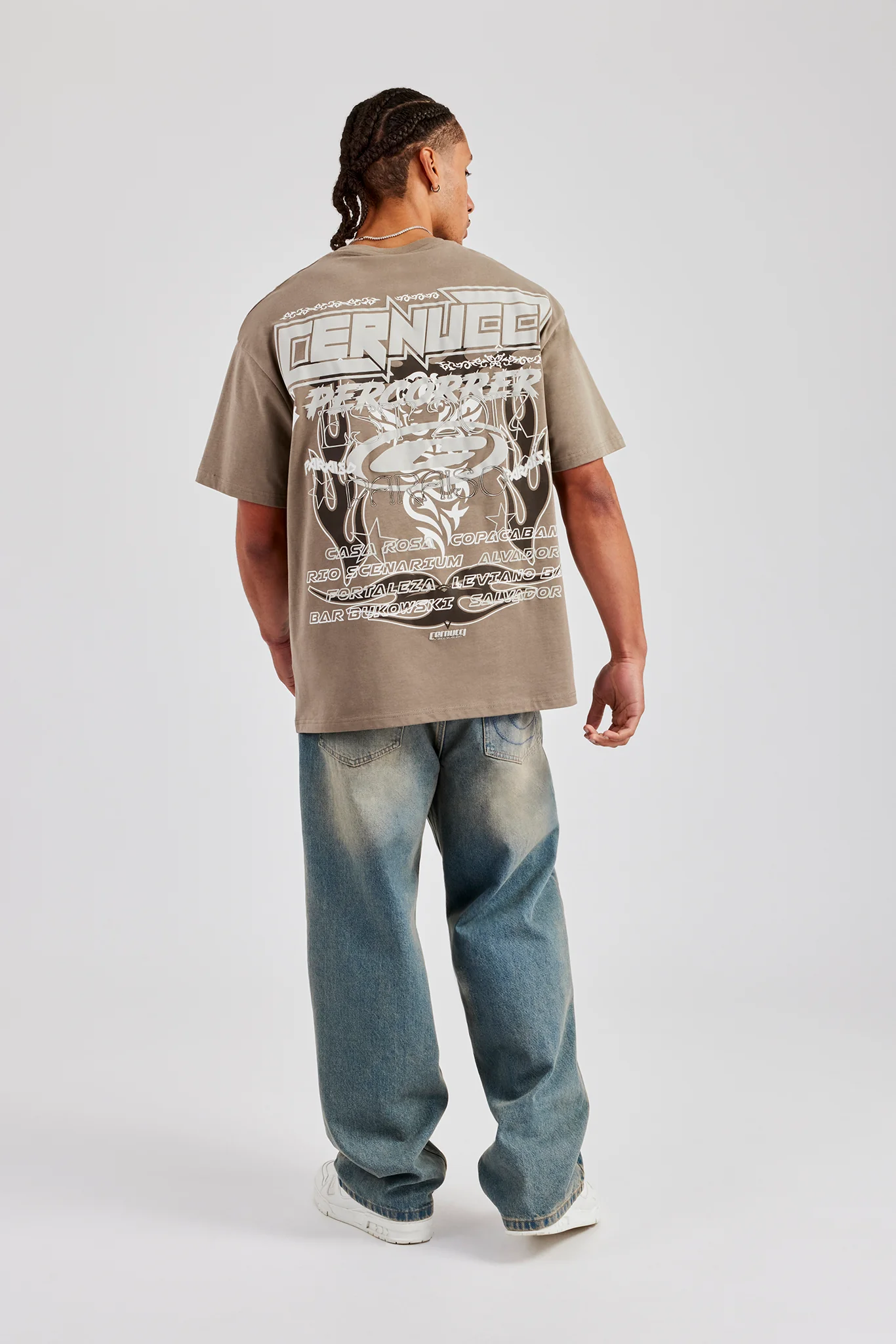 Percorrer Graphic Oversized T-Shirt - Taupe - Image 2