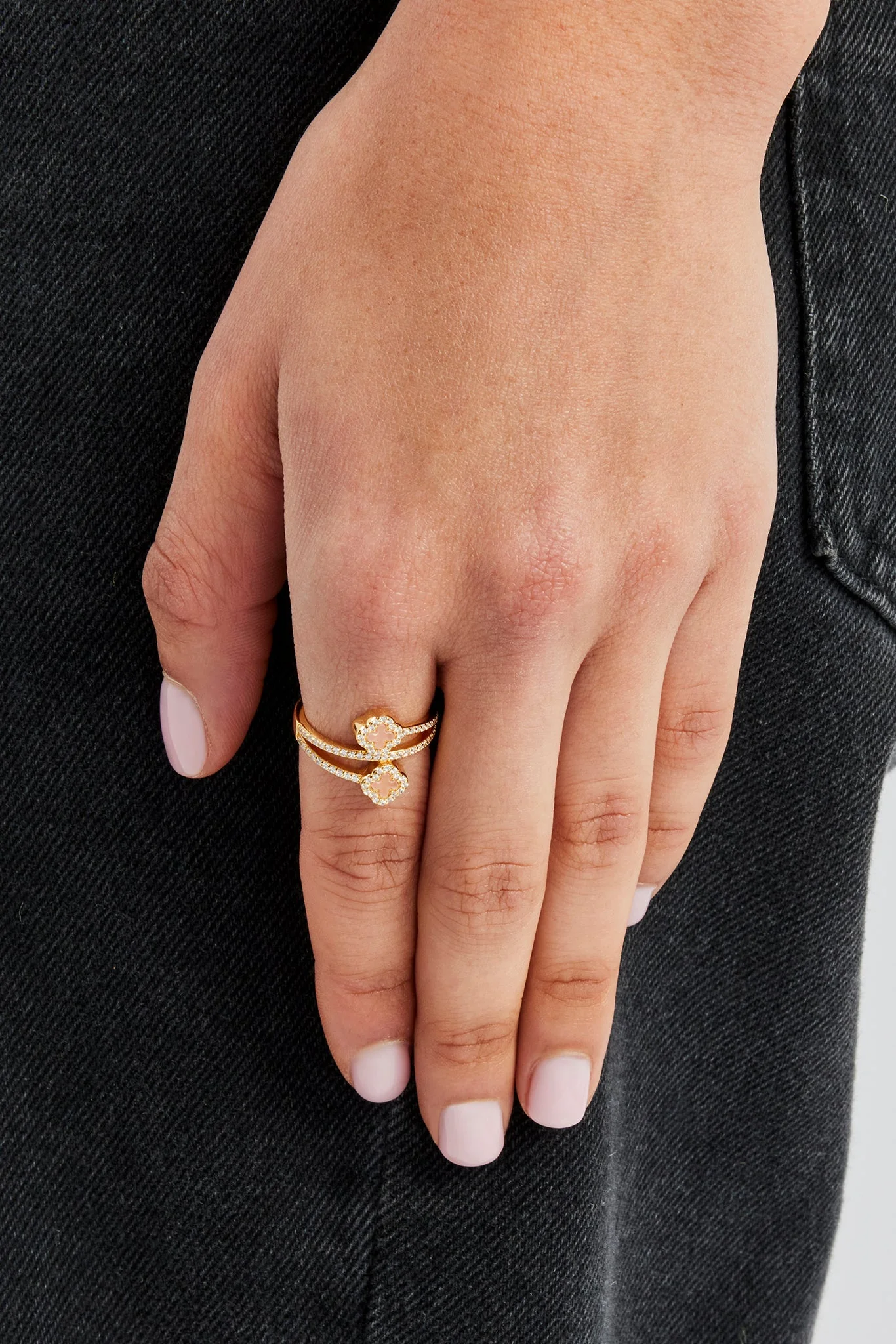 Pink Agate Motif Twist Ring - 15mm - Image 3
