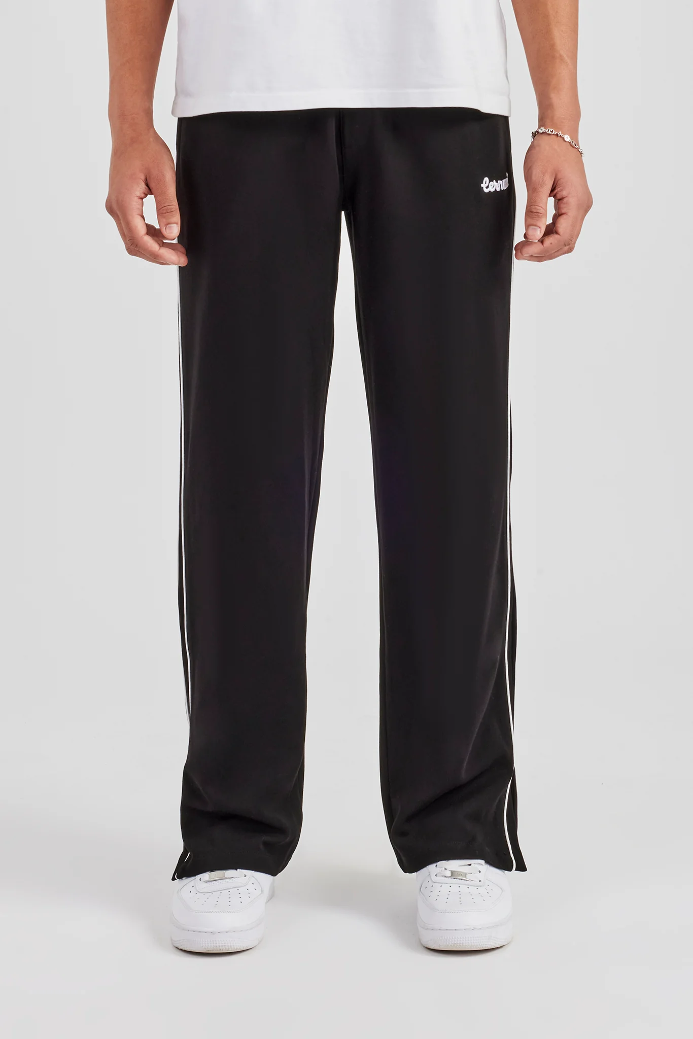 Piping Split Hem Trouser - Black - Image 2