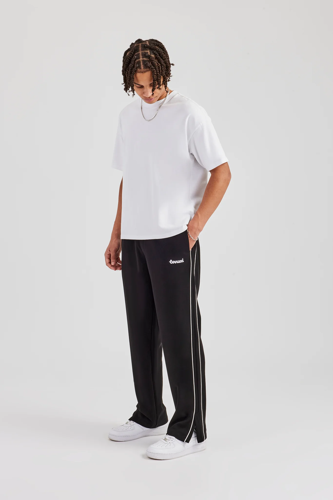 Piping Split Hem Trouser - Black - Image 4