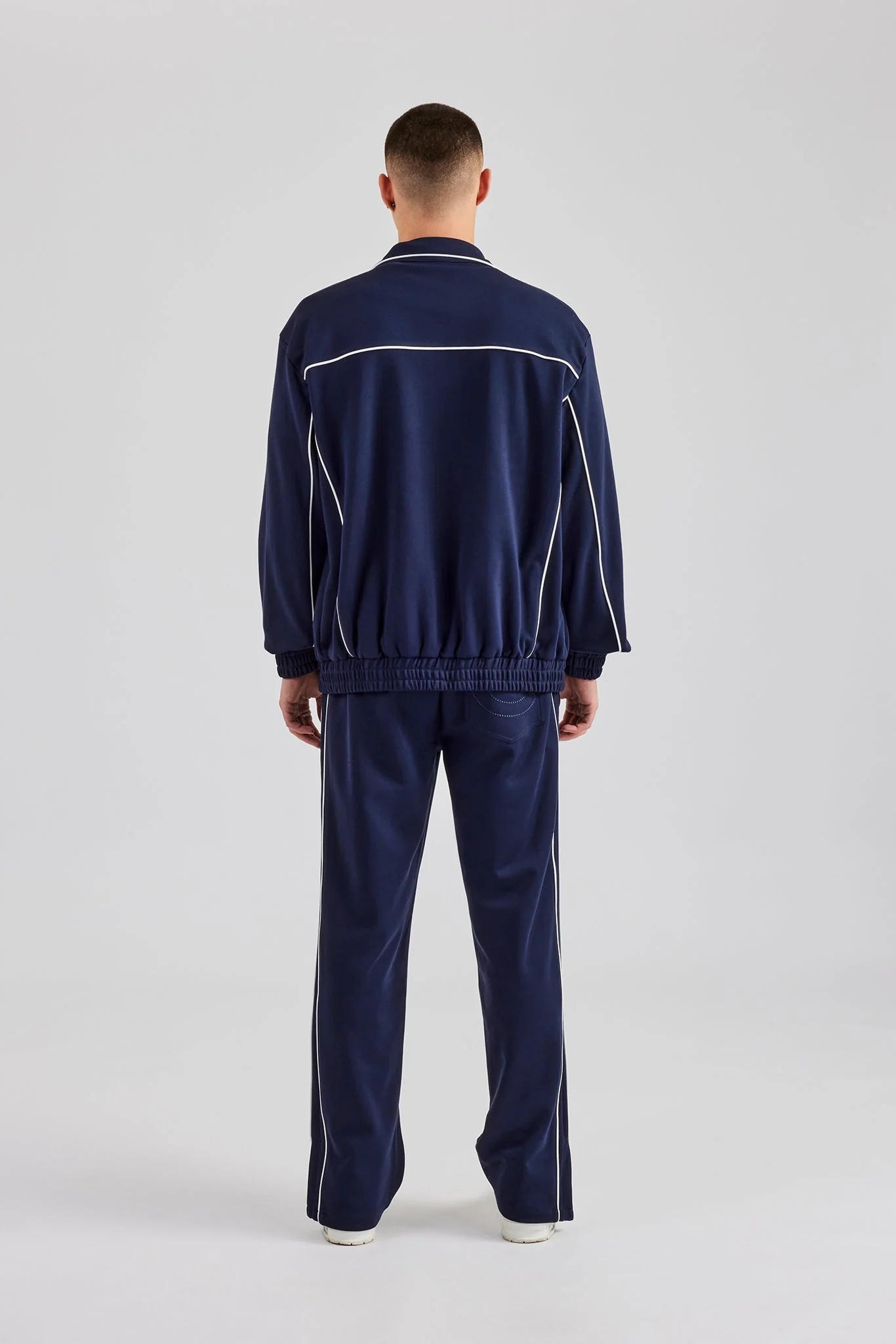Piping Zip Through Tracksuit - Navy - Image 3