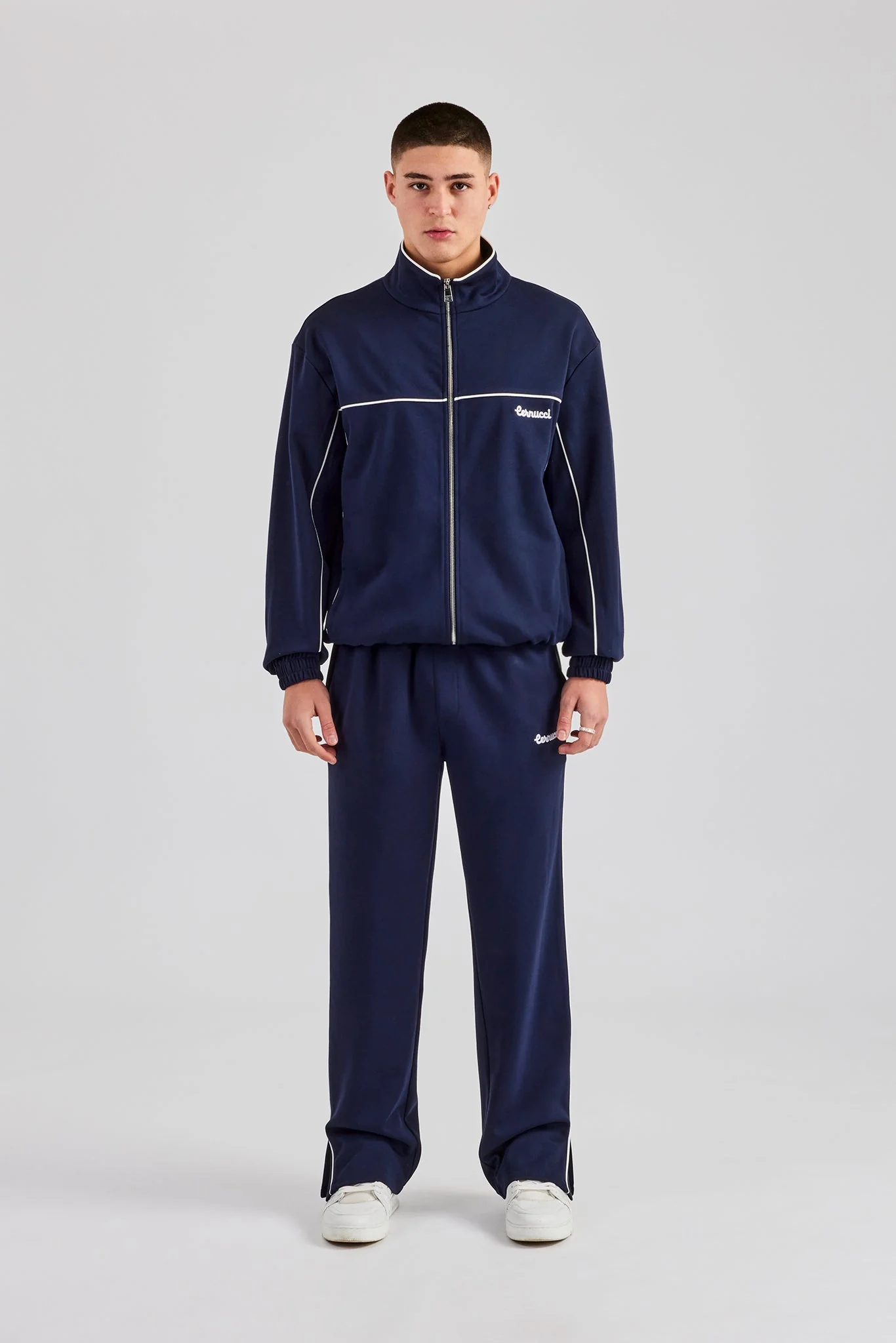Piping Zip Through Tracksuit - Navy - Image 6