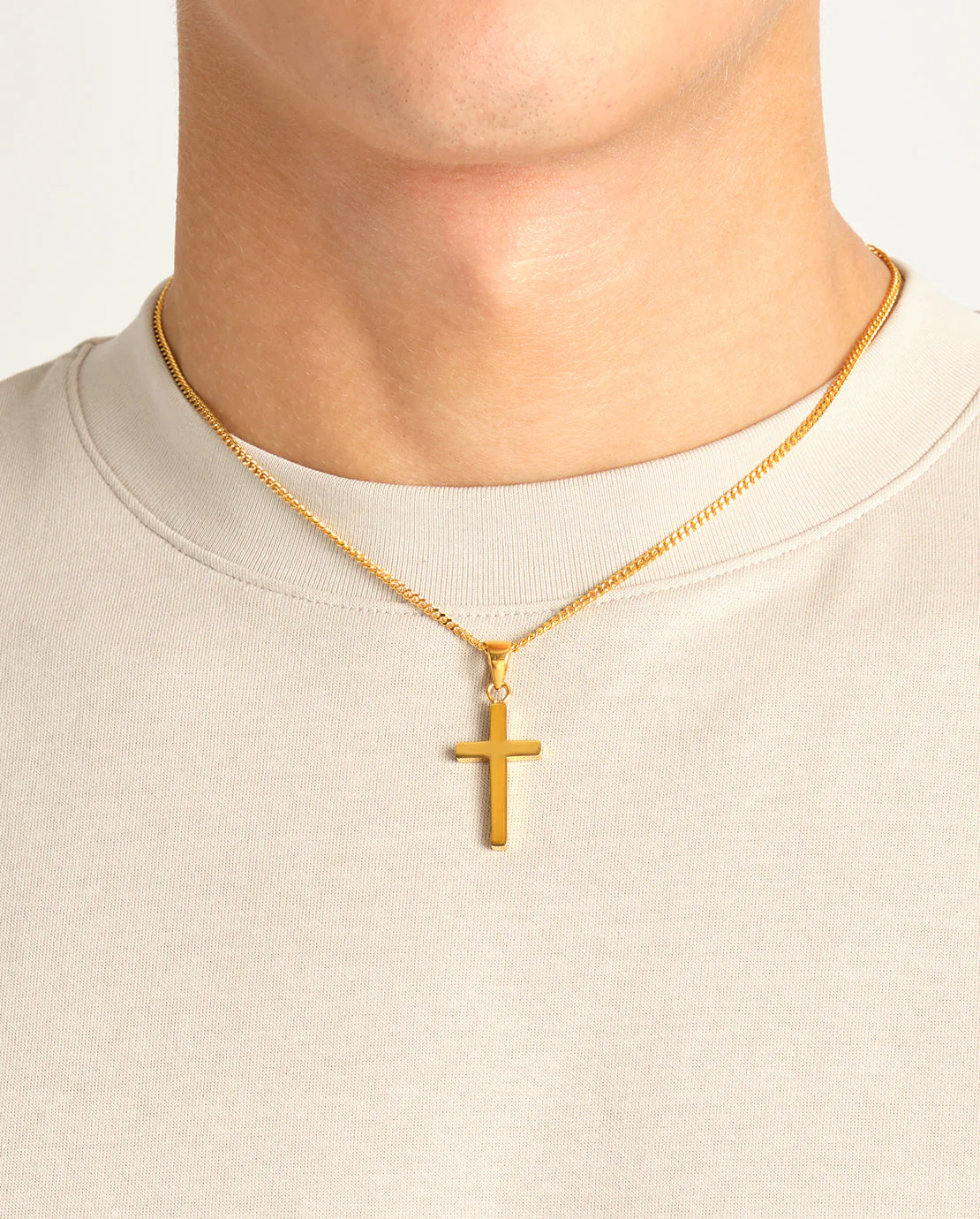 Plain Cross Pendant - Gold - Image 4