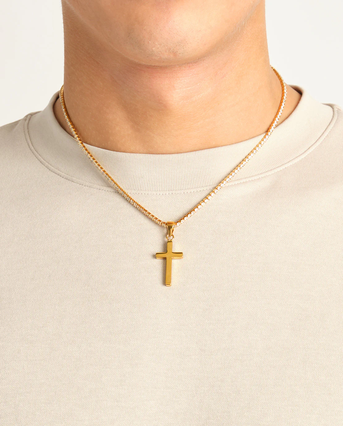 Plain Cross Pendant - Gold - Image 5