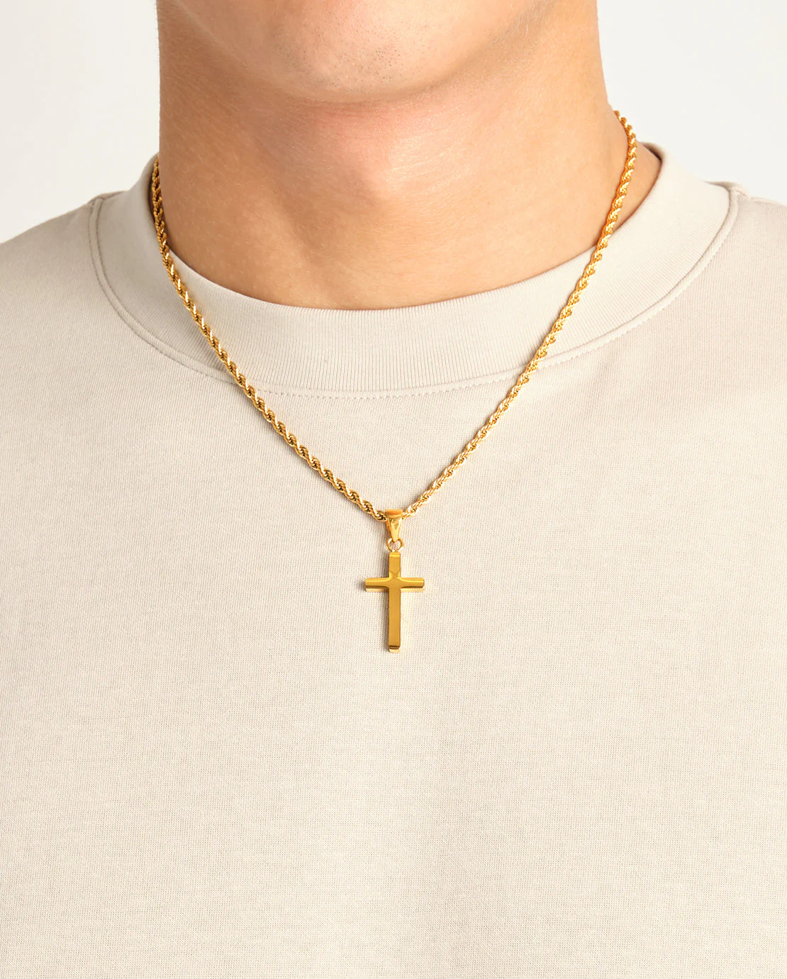 Plain Cross Pendant - Gold - Image 6