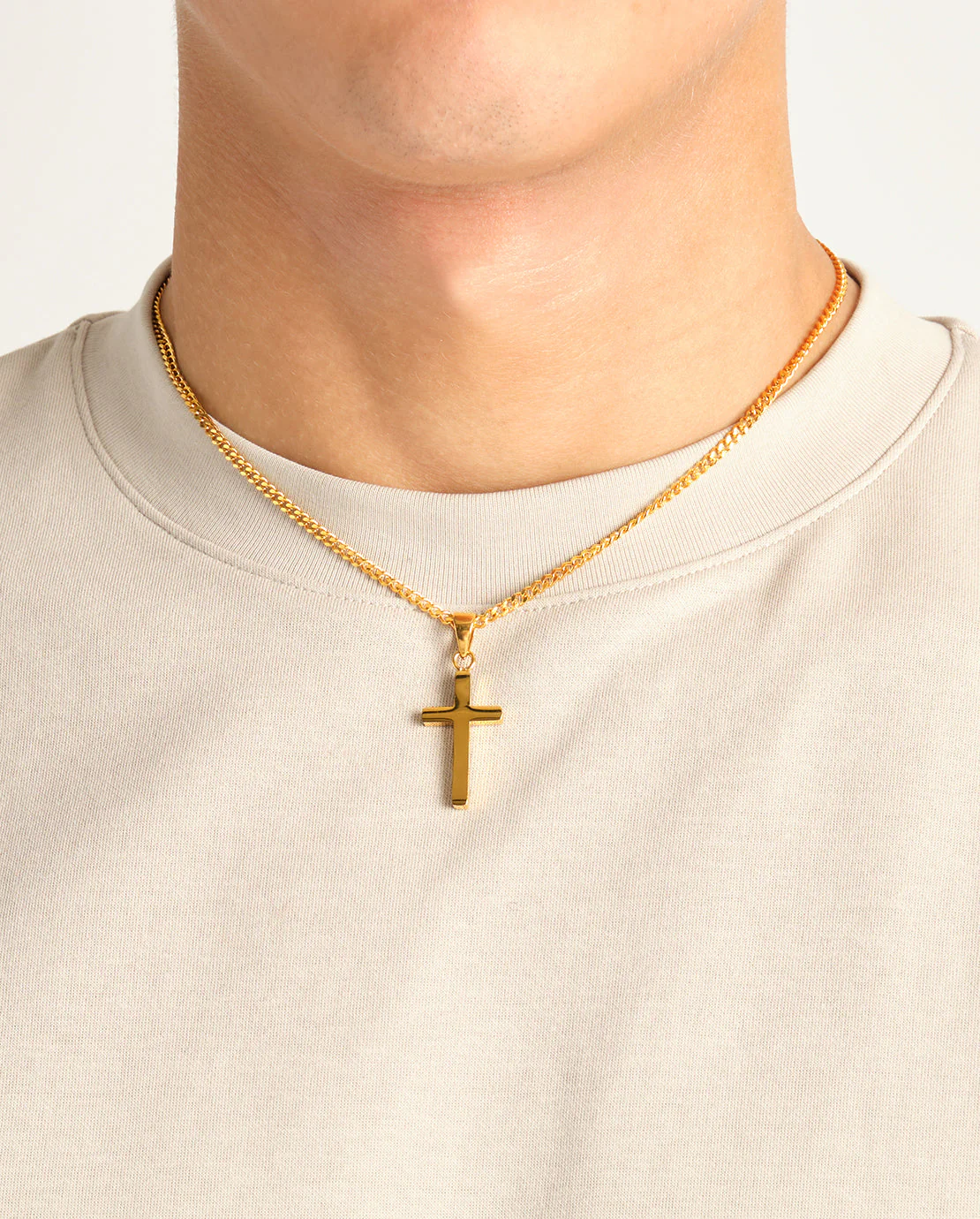 Plain Cross Pendant - Gold - Image 7