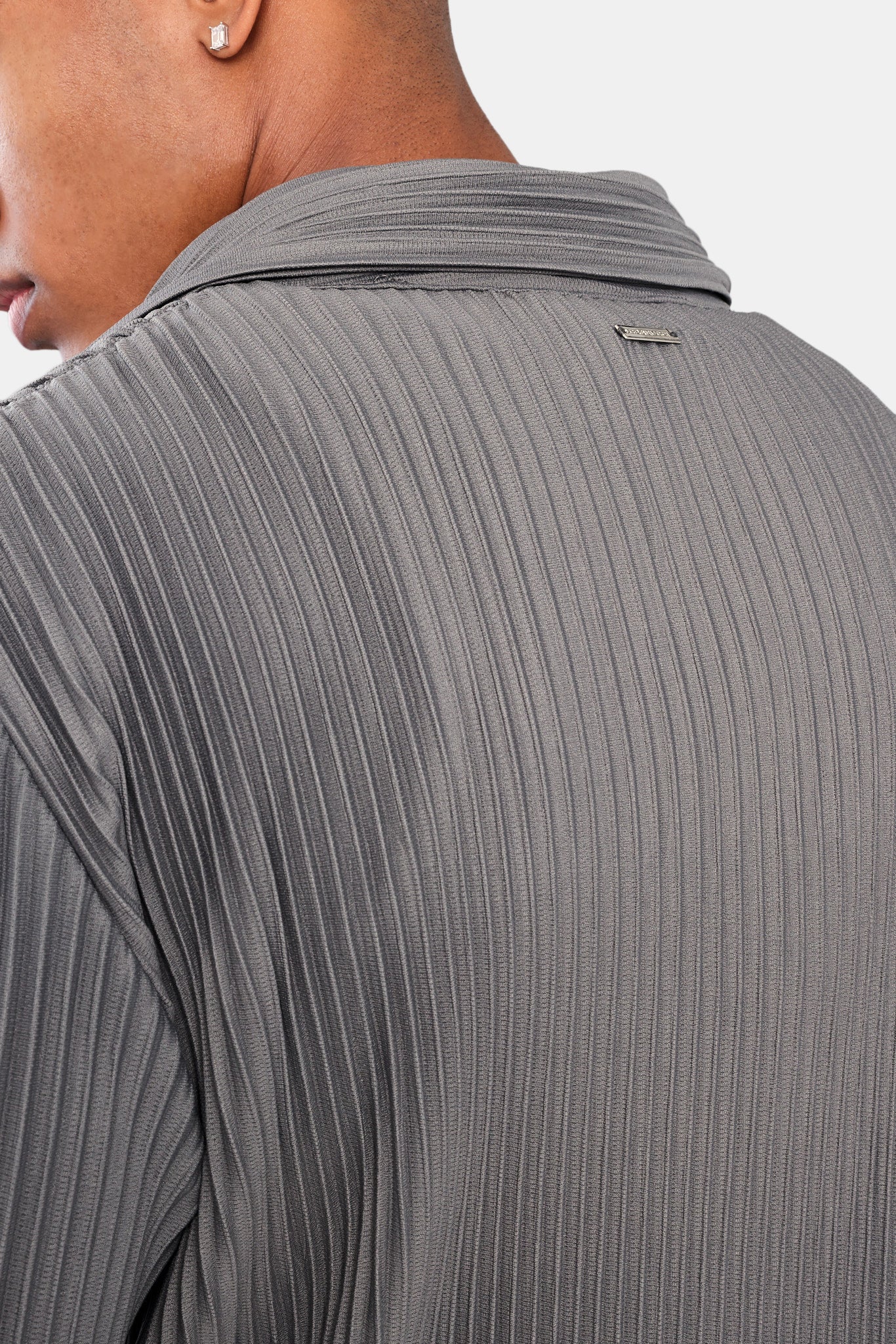 Pleated Utility Jacket - Dark Grey - Image 5