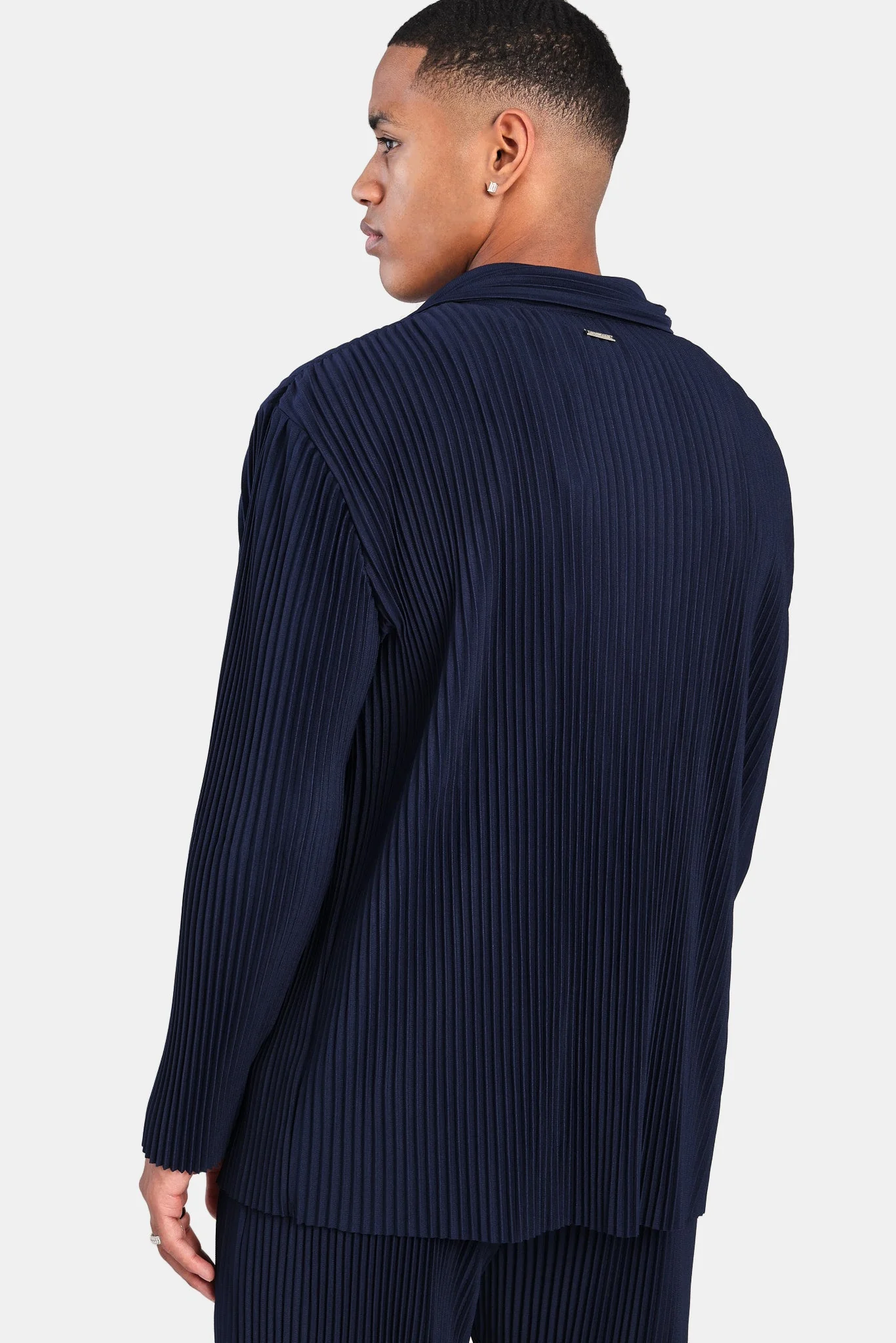 Pleated Utility Jacket - Navy - Image 4
